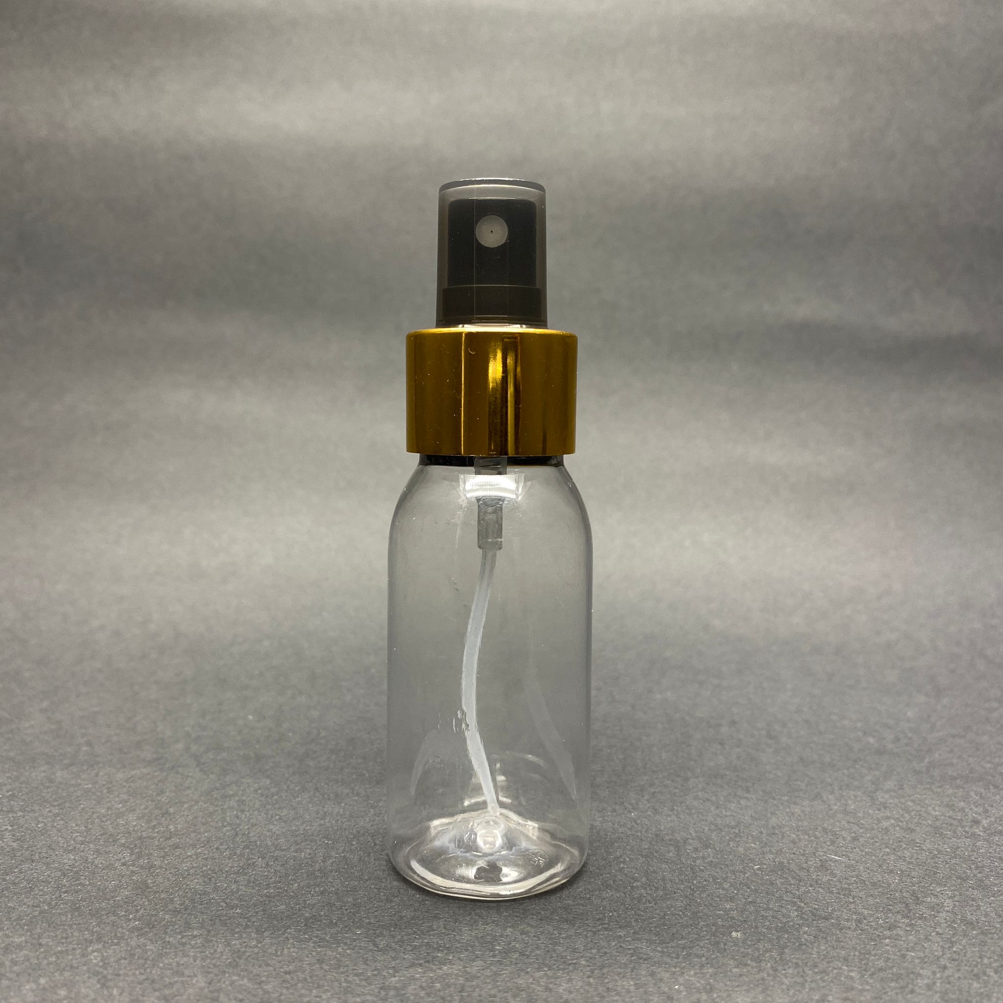 50 Cc Sert Plastik Şişe - Gold Metal Spreyli Takım - 50 Ml Spreyli Pet Şişe