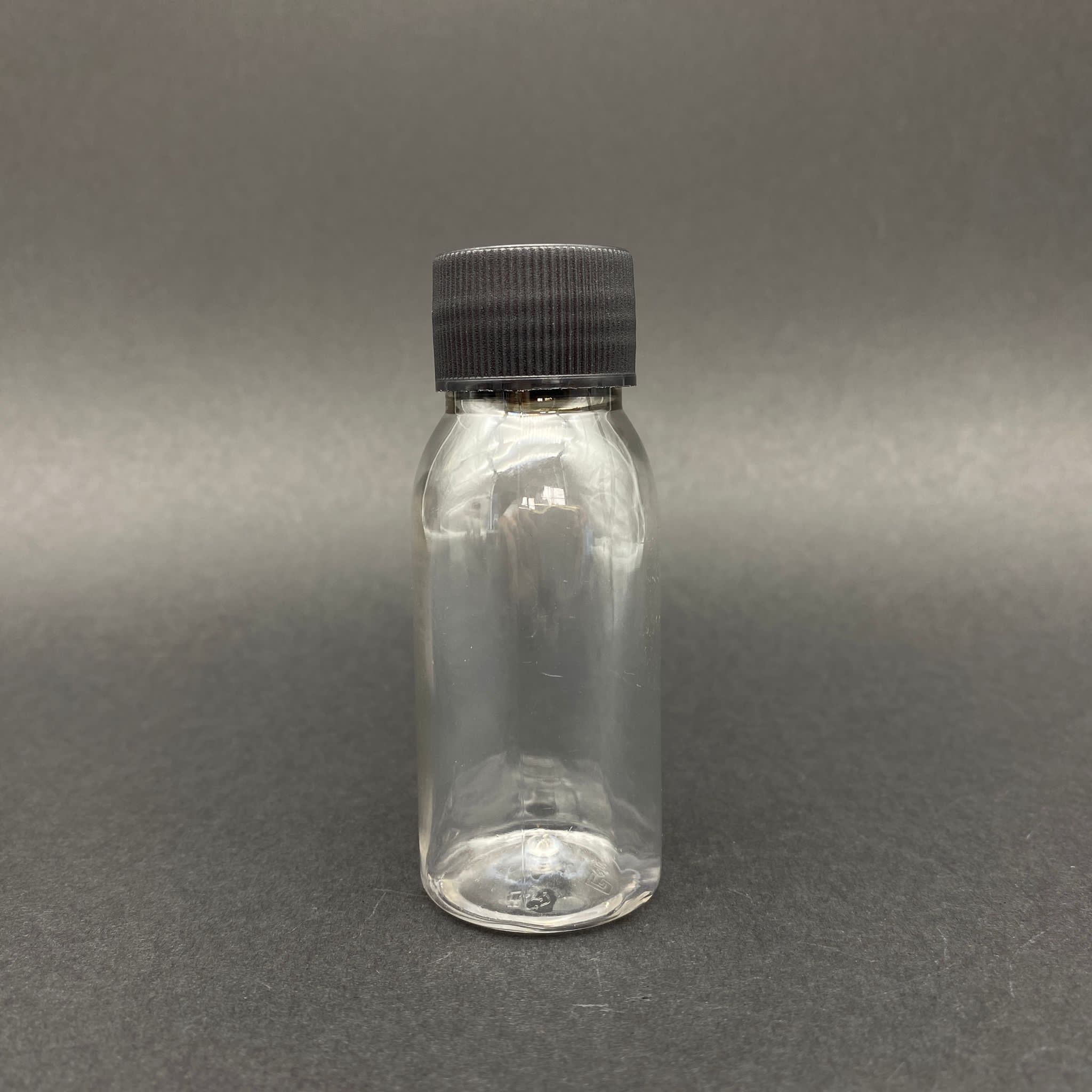 50 Cc Sert Plastik Şişe - Siyah Kapaklı - 50 Ml Kapaklı Pet Şişe