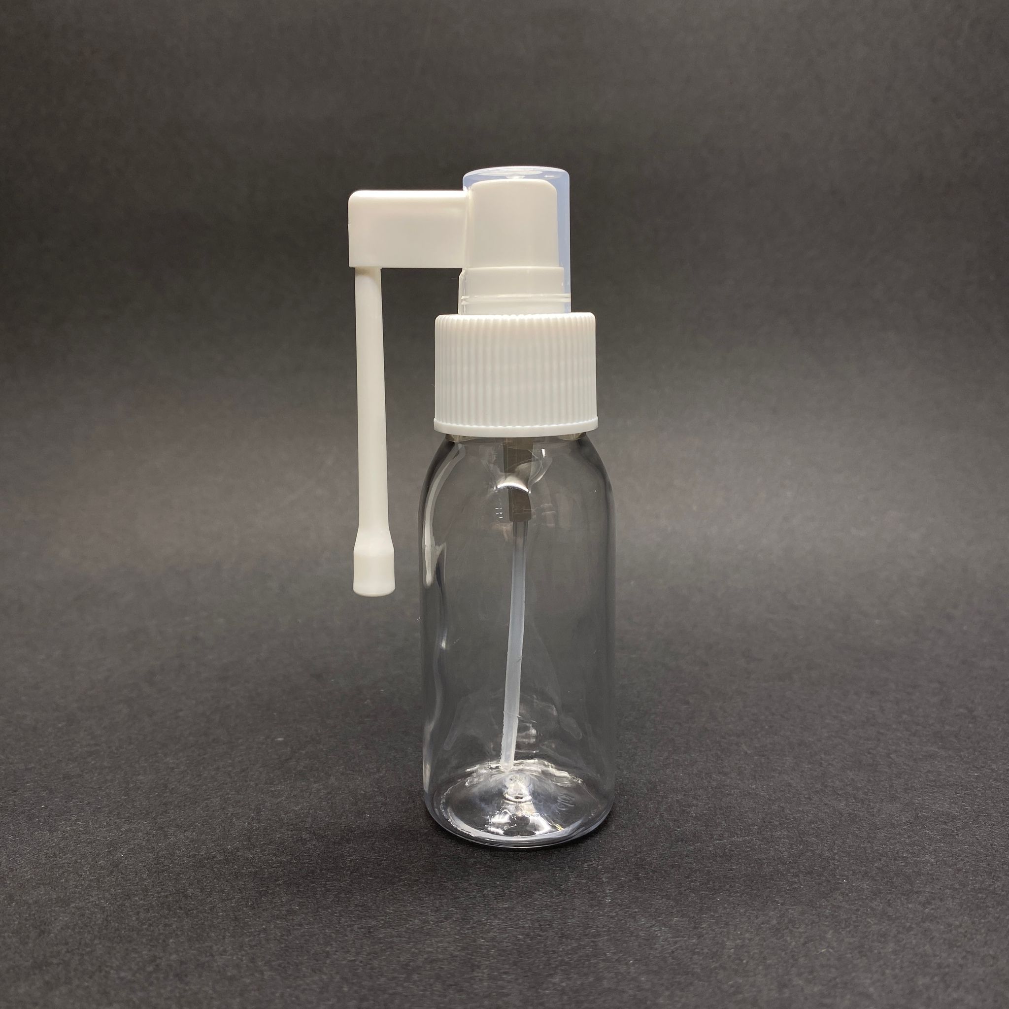 50 Cc Silindir Oval Boyunlu Kalın Pet Şişe  - Oral Boğaz  Spreyli - Ağız Çapı 24 Mm - Şeffaf