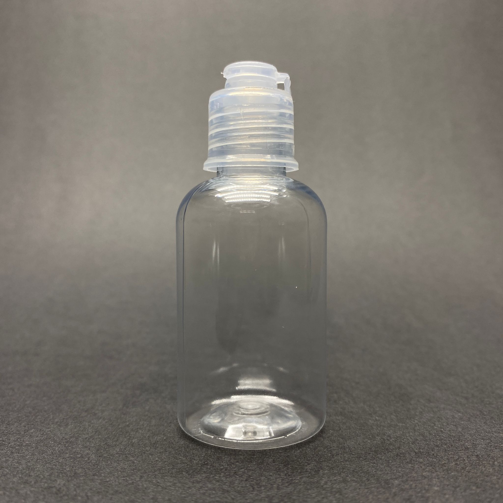 50 Cc Tombul Model Plastik Şişe - Yeni Şeffaf Fliptop Kapaklı - Açılır Kapanır Kapaklı - 50 Ml Akıtıcılı Pet Şişe