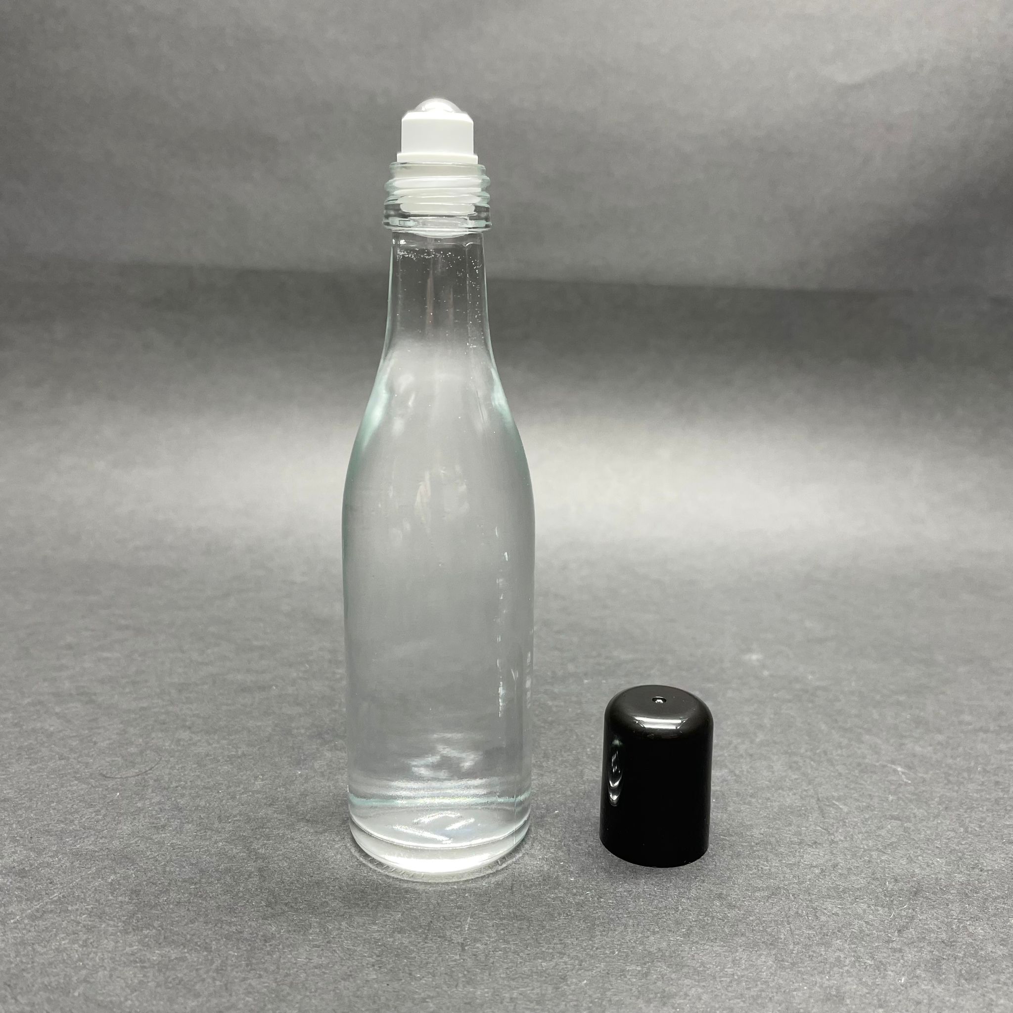 50 Cc Uzun Boğazlı Cam Roll-On Şişesi - Siyah Kapaklı -  50 Ml Çelik Bilyeli Şişe - Cam Roll On Şişe - Cam Esans Şişesi