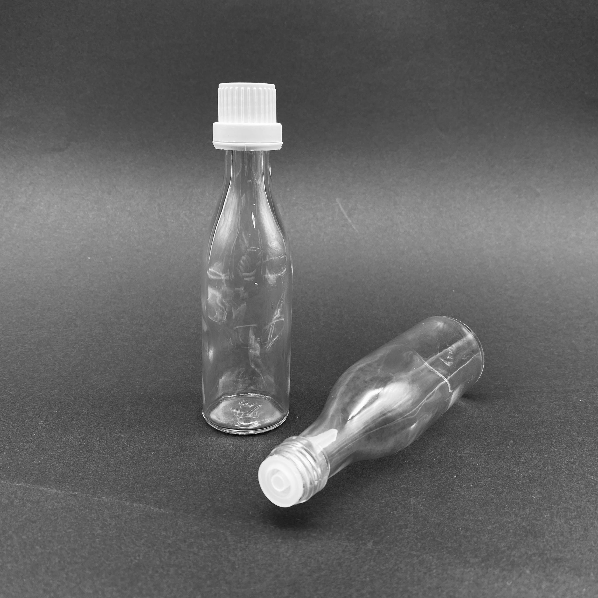 50 Cc Uzun Şeffaf İçten Damlalıklı - Beyaz Kilit Kapaklı Cam Şişe - 50 Ml Şeffaf Standart İçten Damlalıklı Cam Şişe