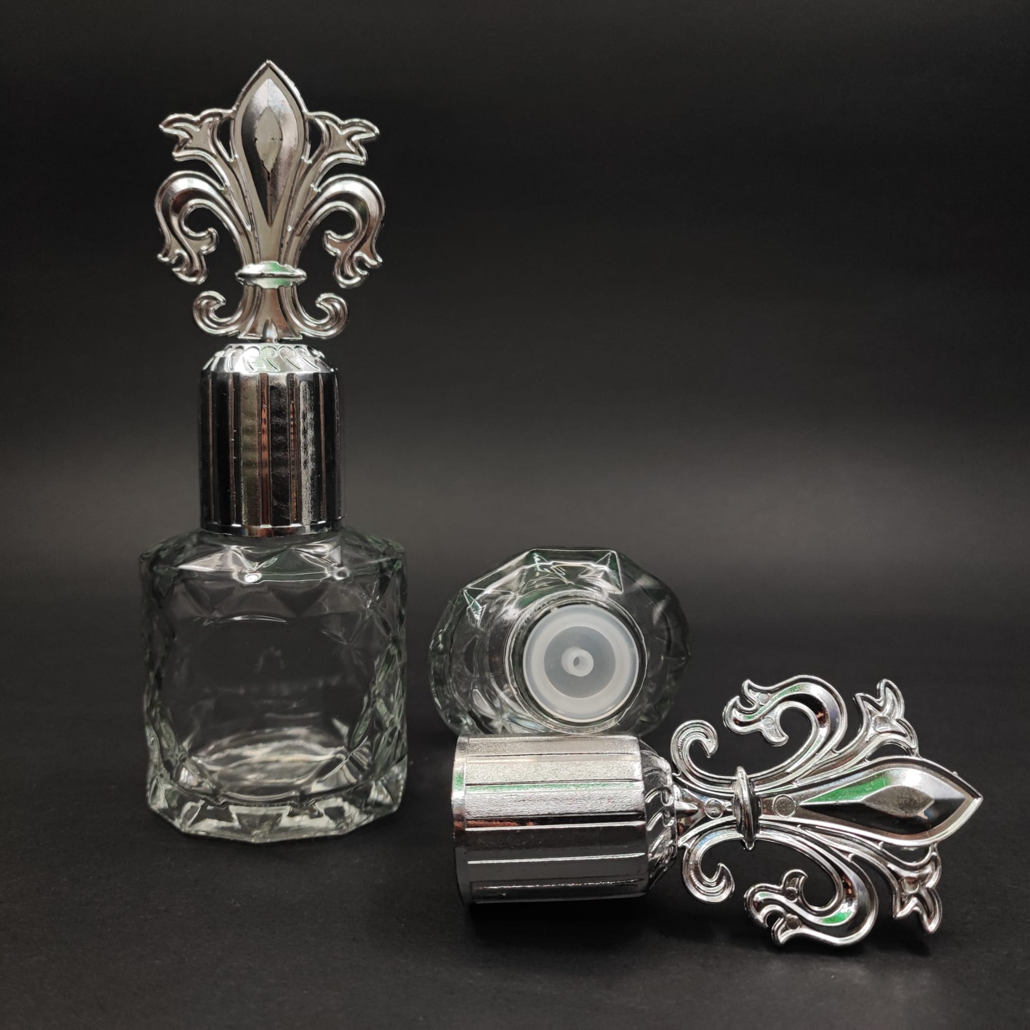50 Cc Velora Cam Şişe - Gümüş Yaprak Kapaklı + Kolonya Tıpalı - 50 Ml Düğün, Nişan, Söz, Kına, Cenaze, Promosyon İçin Hediyelik Lüx Kolonya Şişeleri