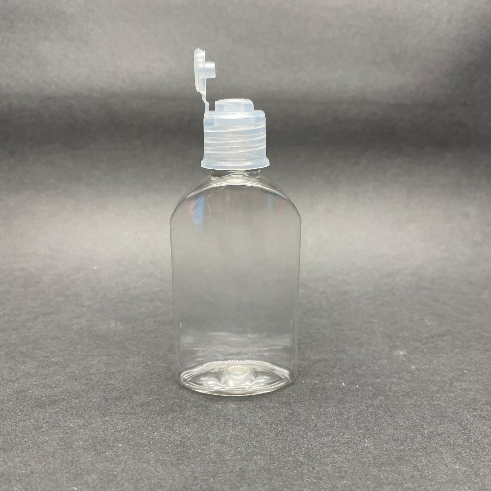 50 Cc Yassı Pet Şişe - Şeffaf Fliptop Kapaklı - Açılır Kapanır Kapaklı - 50 Ml Akıtıcılı Pet Şişe