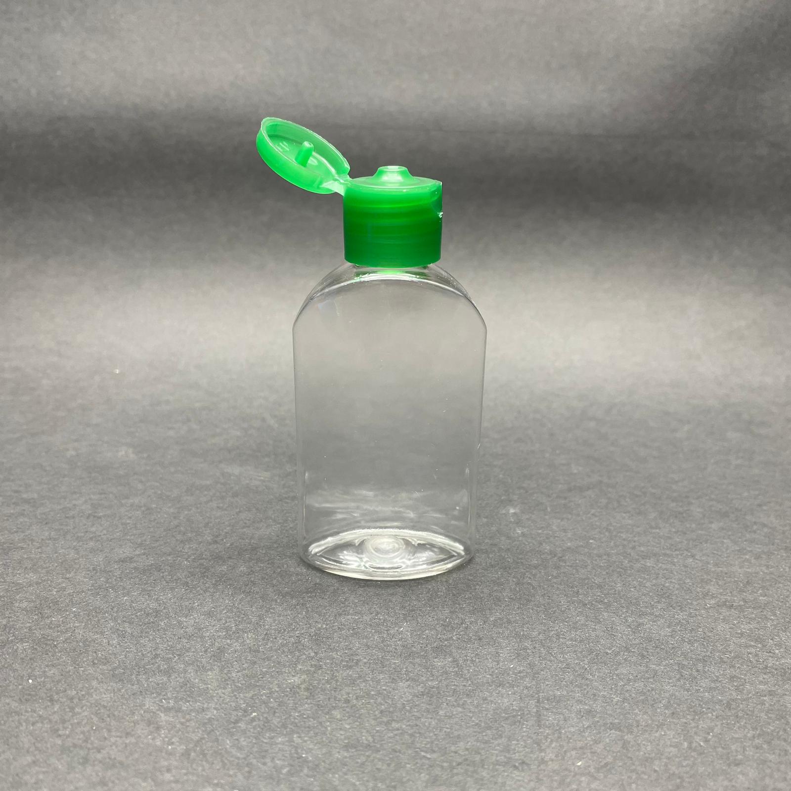 50 Cc Yassı Pet Şişe - Yeşil Fliptop Kapaklı - Açılır Kapanır Kapaklı - 50 Ml Akıtıcılı Pet Şişe