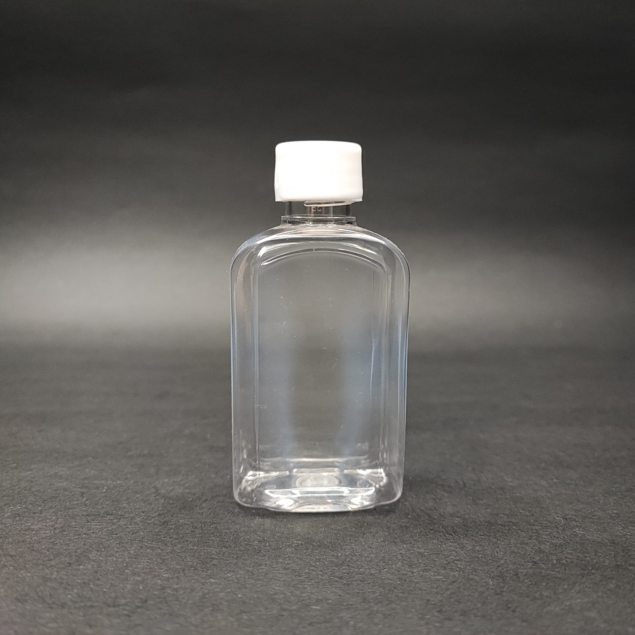 50 Cc Yassı Plastik Şişe + Kendinden Contalı Sızdırmaz Beyaz Kapak - 50 Ml Kapaklı Pet Şişe