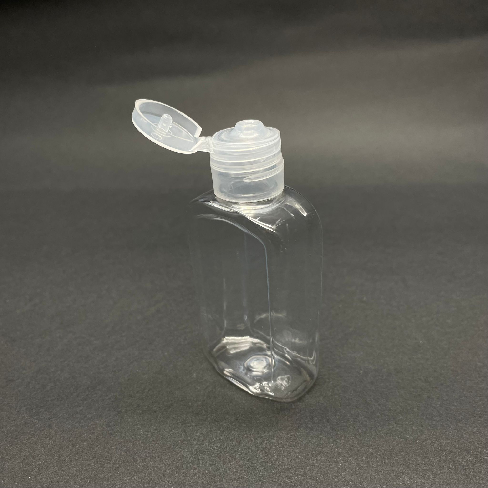 50 Cc Yassı Plastik Şişe - Şeffaf Fliptop Kapaklı - Açılır Kapanır Kapaklı - 50 Ml Akıtıcılı Pet Şişe - Promoston Kolonya Şişesi