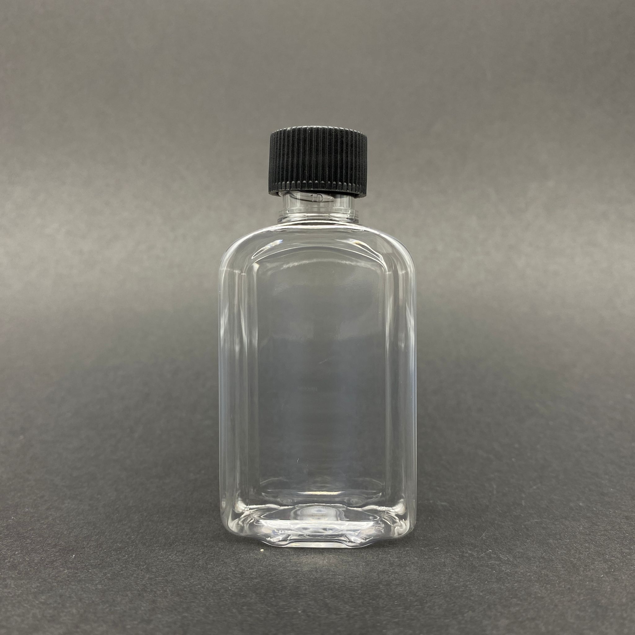 50 Cc Yassı Plastik Şişe - Siyah Kapaklı - 50 Ml Kapaklı Pet Şişe