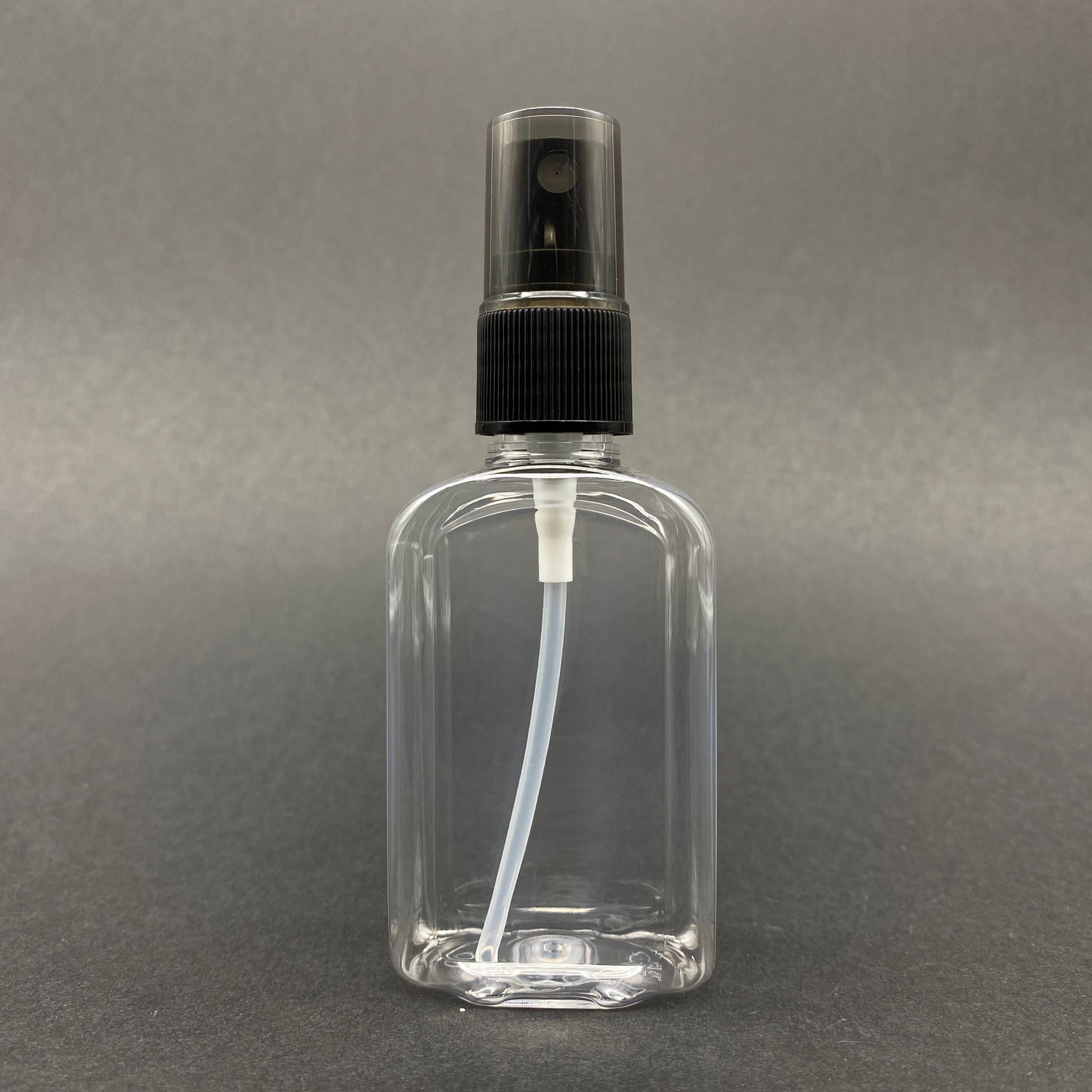 50 Cc Yassı Plastik Şişe - Siyah Spreyli - 50 Ml Spreyli Pet Şişe