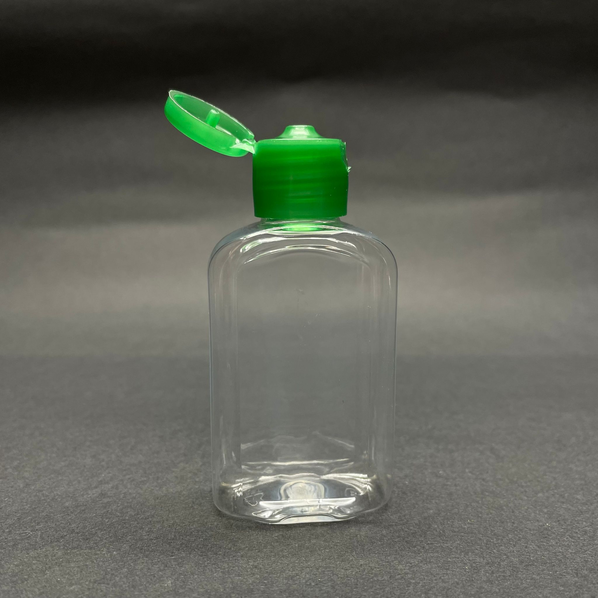 50 Cc Yassı Plastik Şişe - Yeşil Fliptop Kapaklı - Açılır Kapanır Kapaklı - 50 Ml Akıtıcılı Pet Şişe