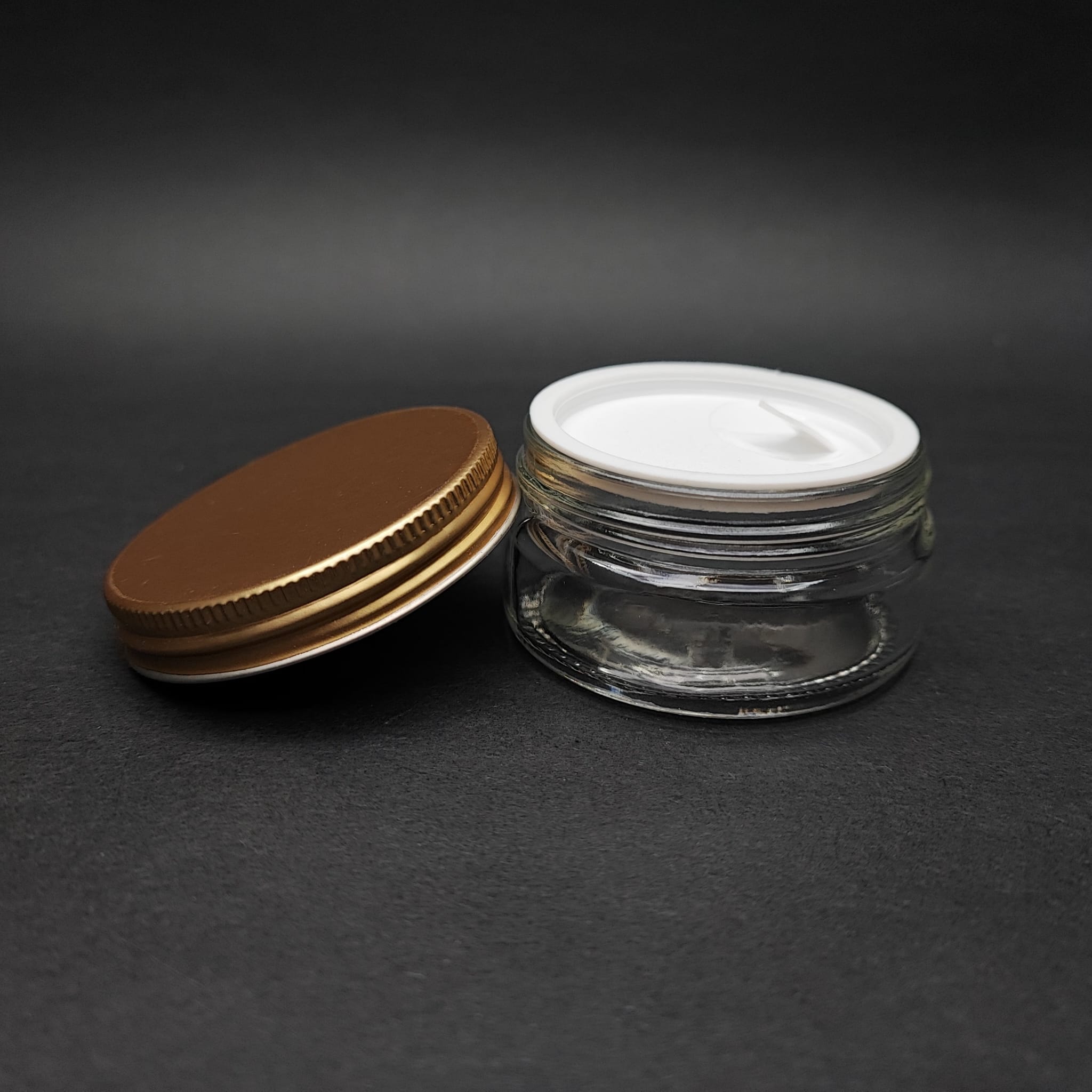 50 Ml Cam Krem Kavanozu + İç Tıpa + Gold Metal Kapak - 50 Cc Paşabahçe Krem Kavanozları
