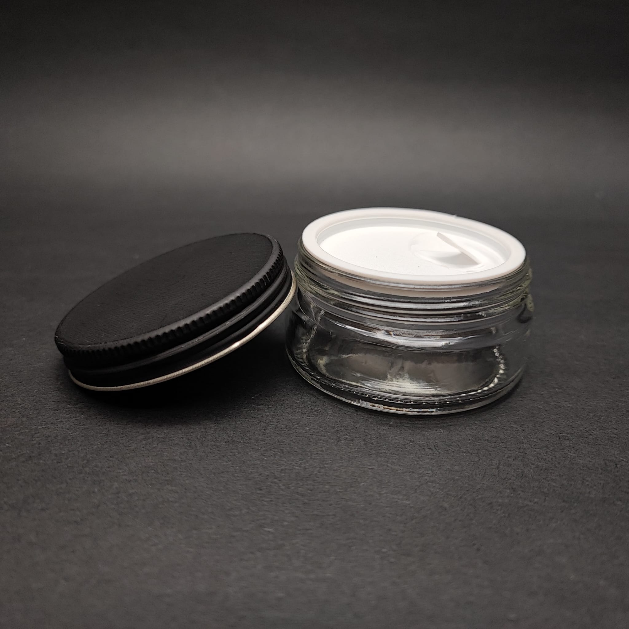 50 Ml Cam Krem Kavanozu + İç Tıpa + Mat Siyah Metal Kapak - 50 Cc Paşabahçe Krem Kavanozları