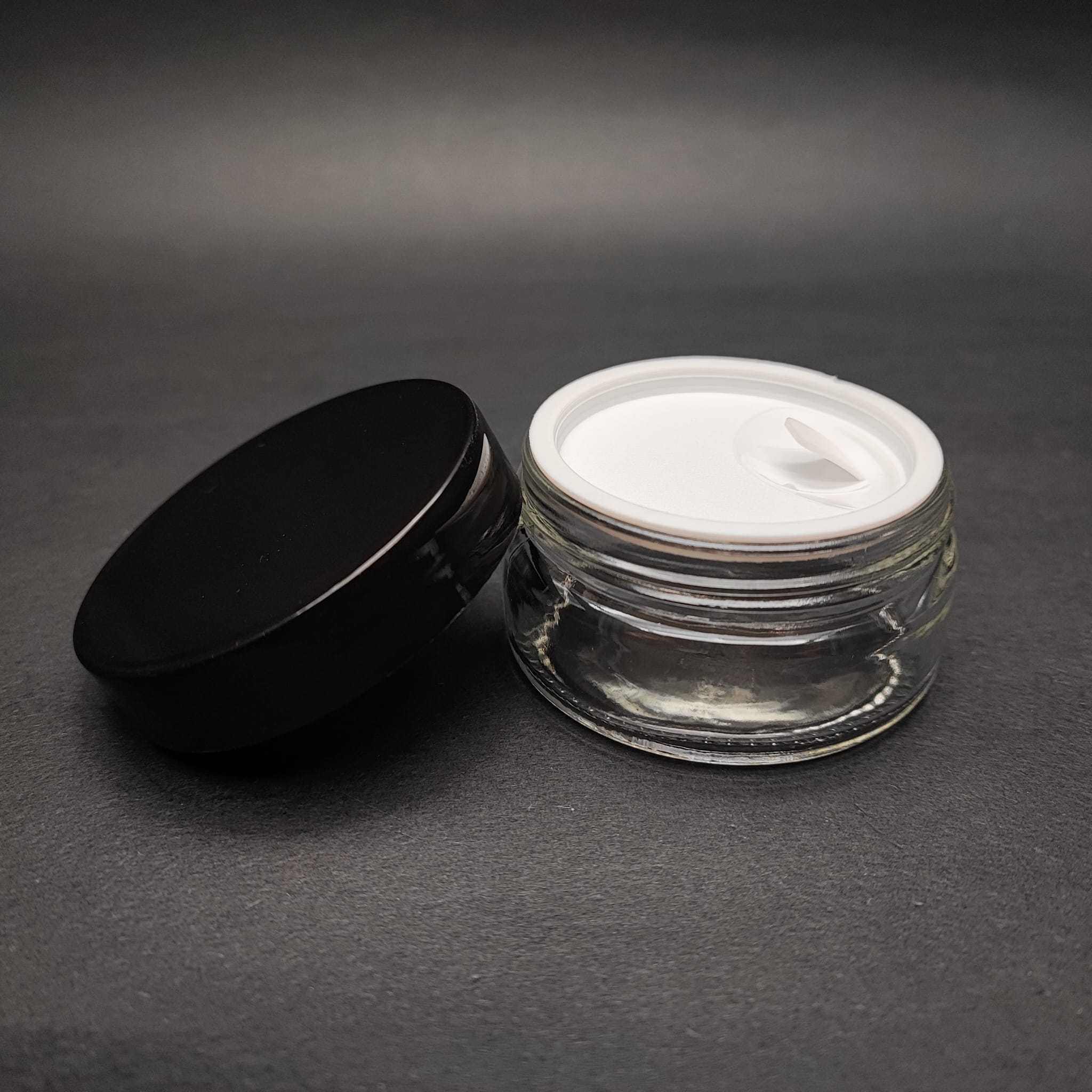 50 Ml Cam Krem Kavanozu + İç Tıpa + Siyah Kapak - 50 Cc Paşabahçe Krem Kavanozları