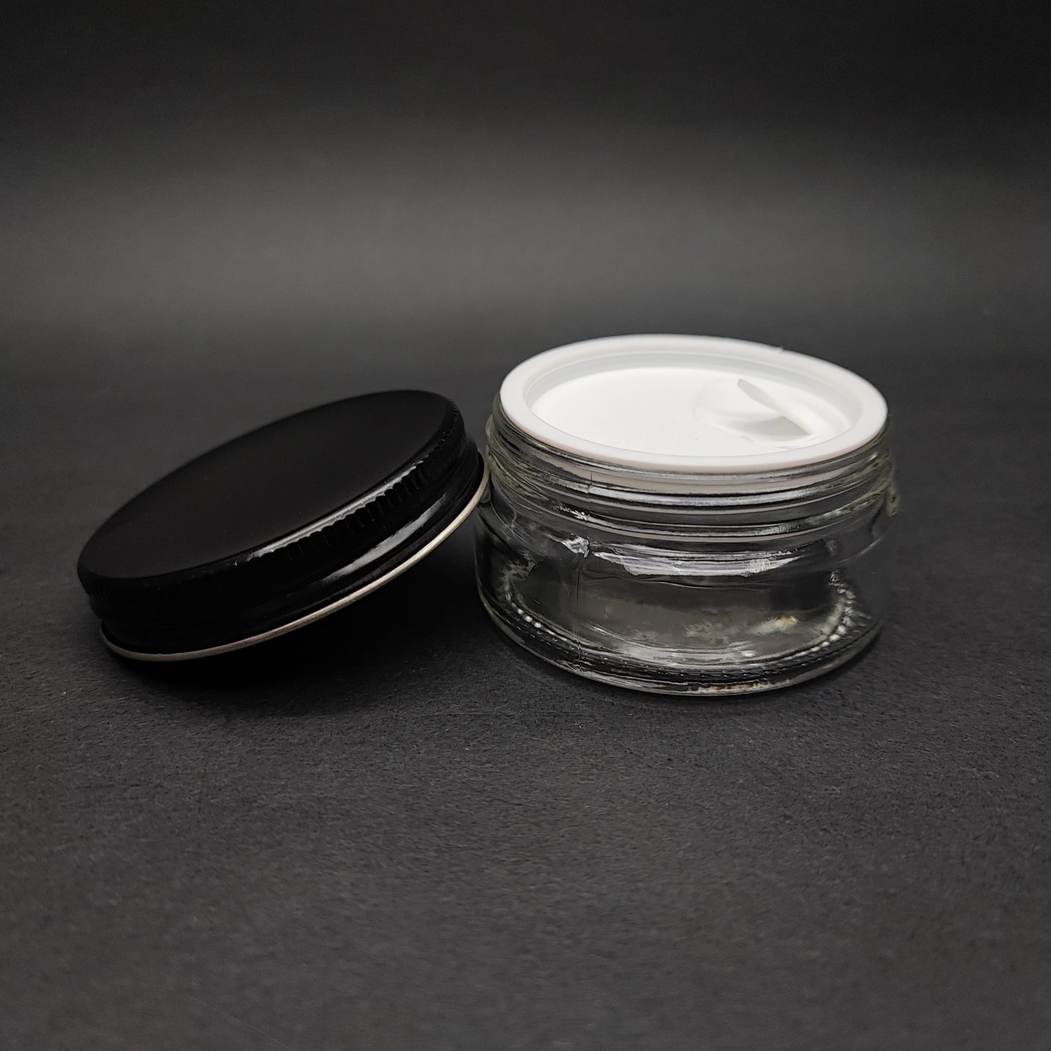 50 Ml Cam Krem Kavanozu + İç Tıpa + Siyah Metal Kapak - 50 Cc Paşabahçe Krem Kavanozları