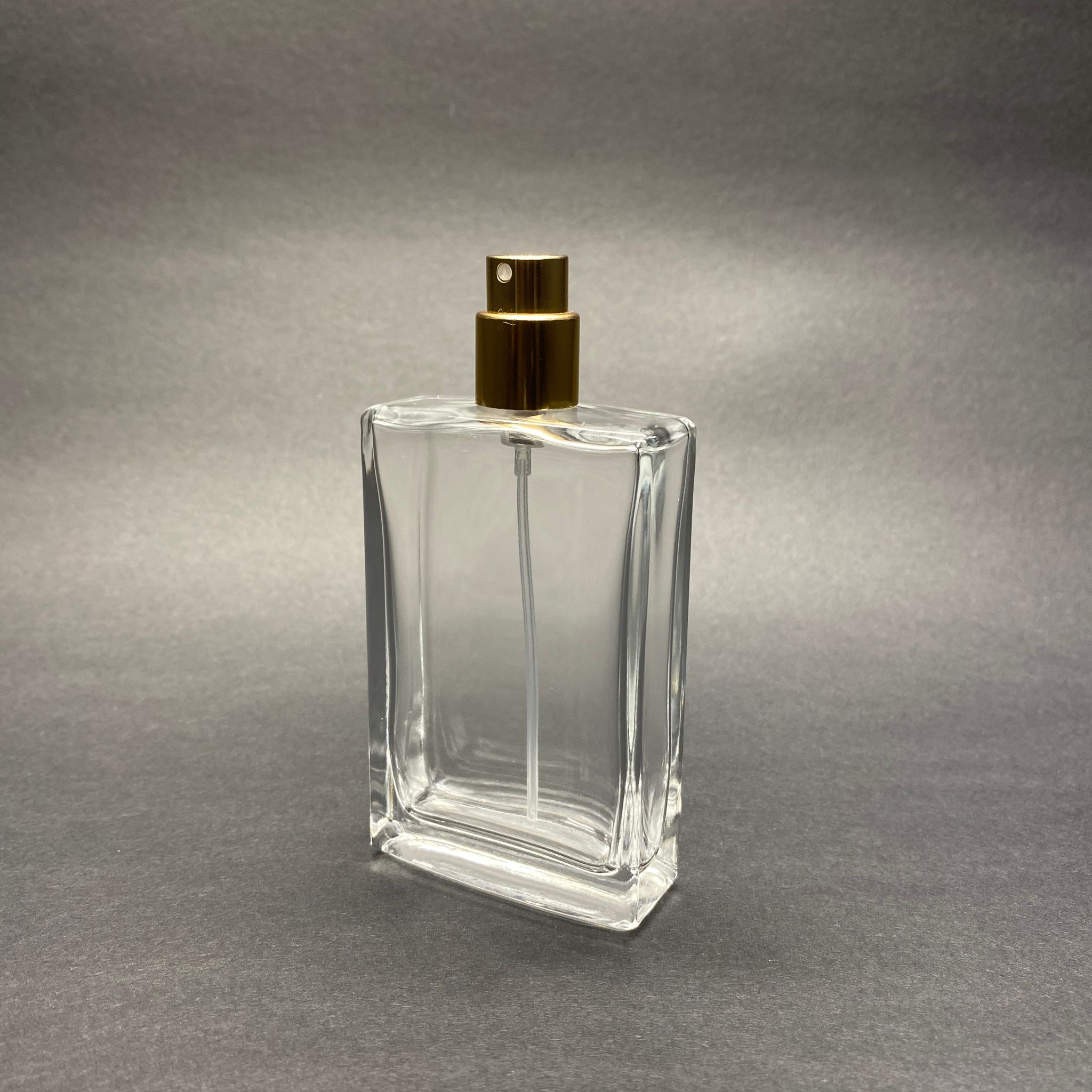 50 Ml Dikdörtgen Model Sossa Parfüm Şişesi - Gold Metal Spreyli (Ağız 15 Mm Geçme Kolay Kapama)