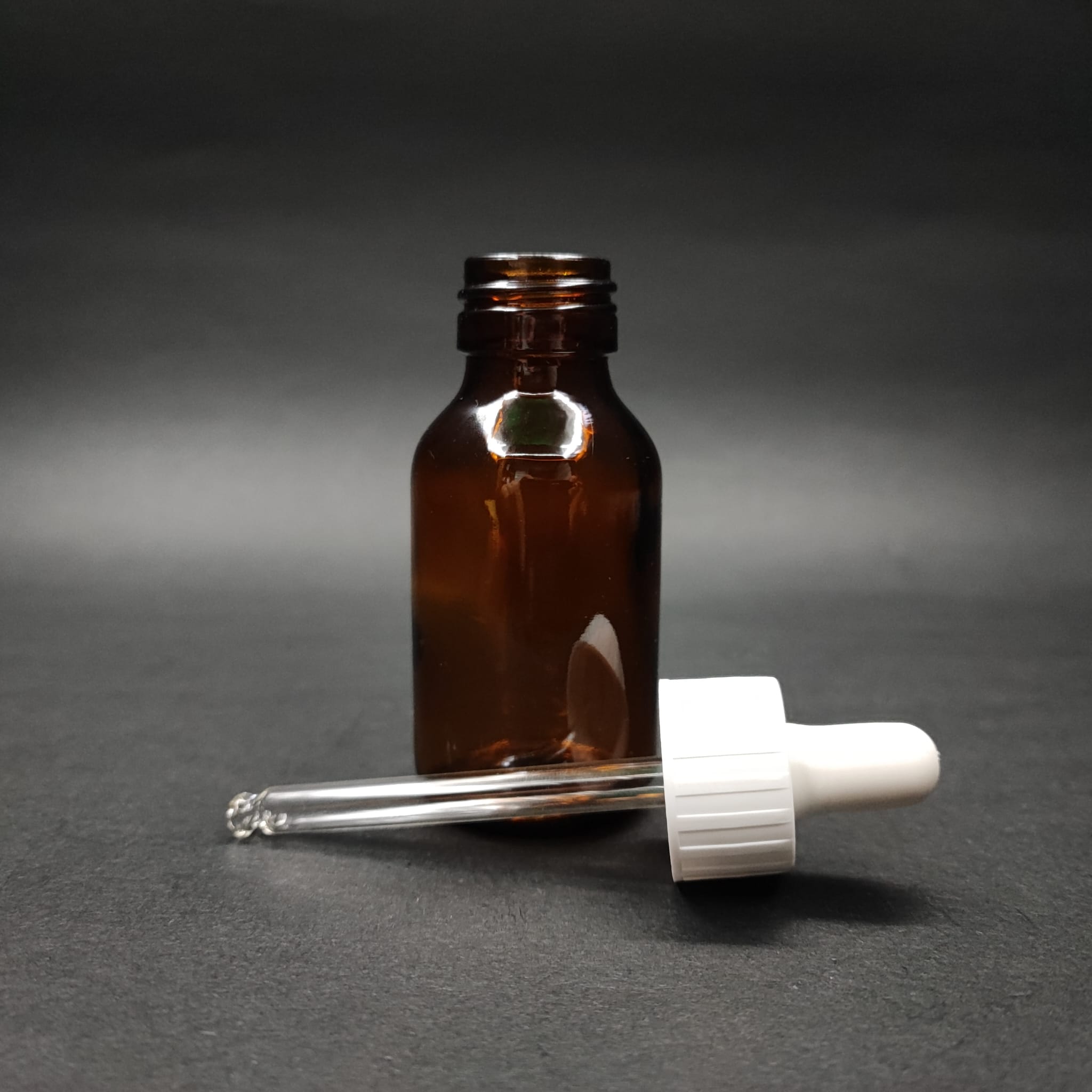 50 Ml Dolumu Kolay, Geniş Ağızlı Cam Damlalıklı Şişe (25 Mm Ağız)  - 50 Cc Beyaz Damlalıklı Cam Ecza Şişesi - Amber Kahverengi