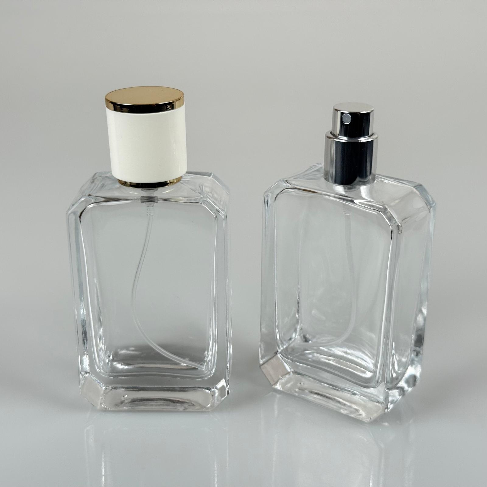 50 Ml Köşeli Model Angel Parfüm Şişesi - Gümüş Metal Spreyli + Gold Beyaz Kapaklı (Ağız 15 Mm Geçme Kolay Kapama)