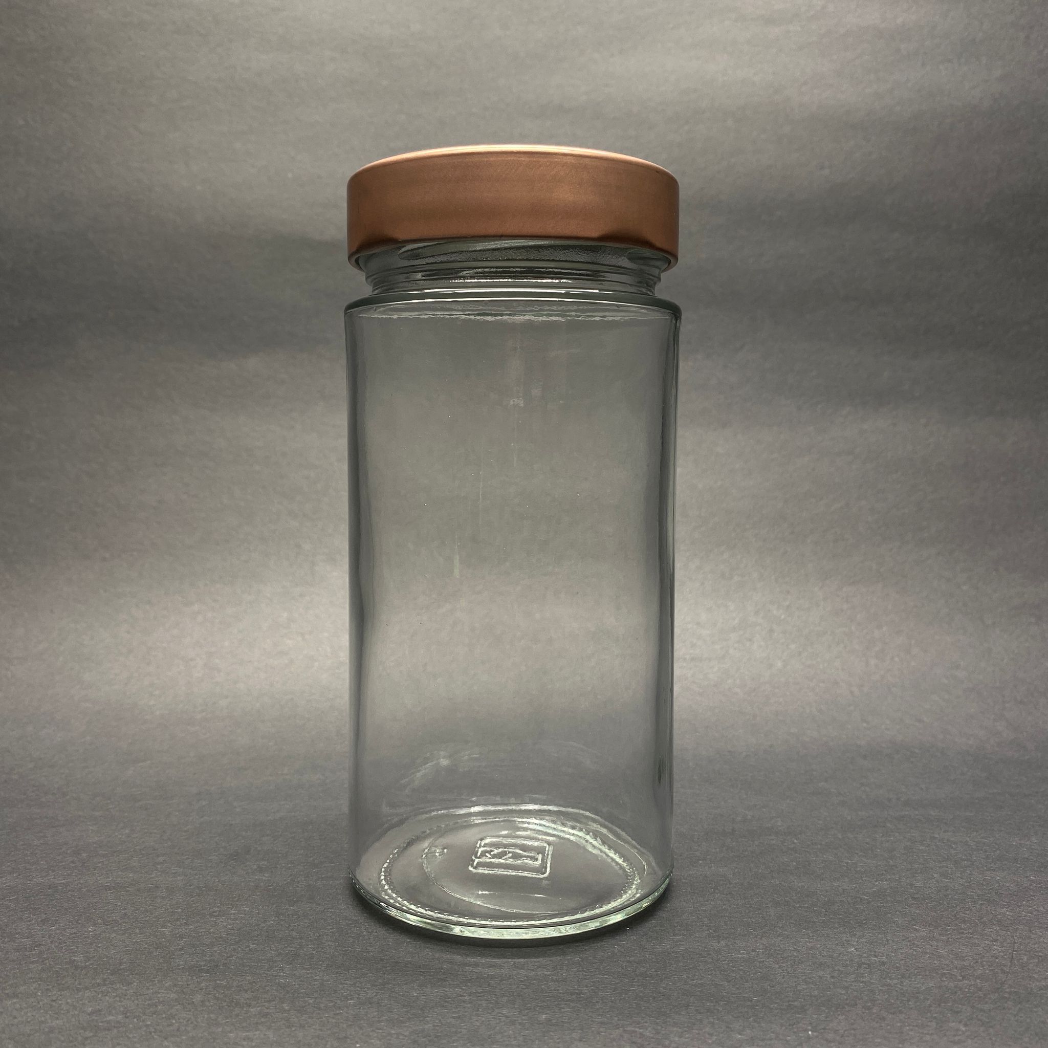 500 Cc Alman Kavanoz - Bronz Metal Kapaklı - 500 Ml Derin Kapaklı Cam Kavanoz