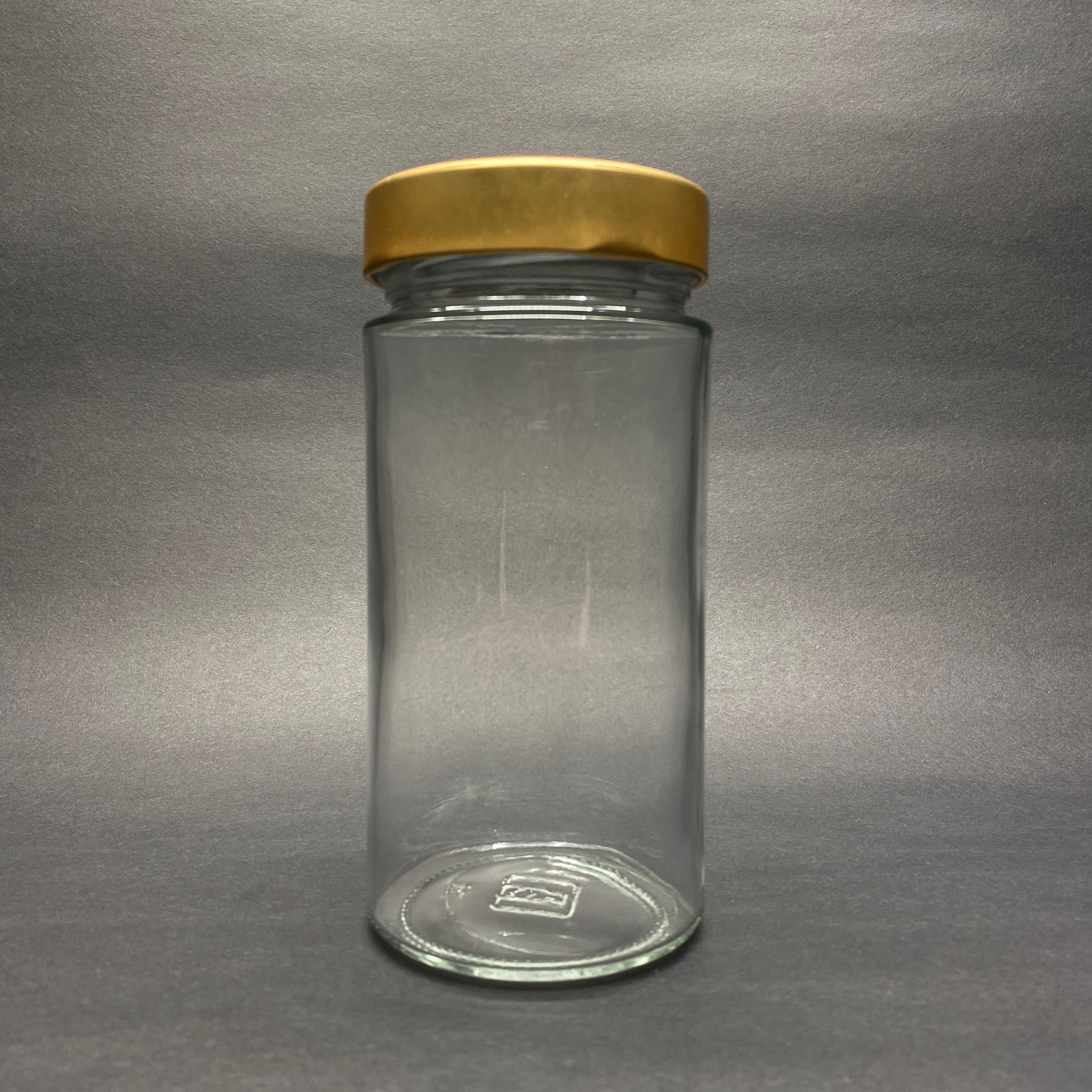 500 Cc Alman Kavanoz - Gold Metal Kapaklı - 500 Ml Derin Kapaklı Cam Kavanoz
