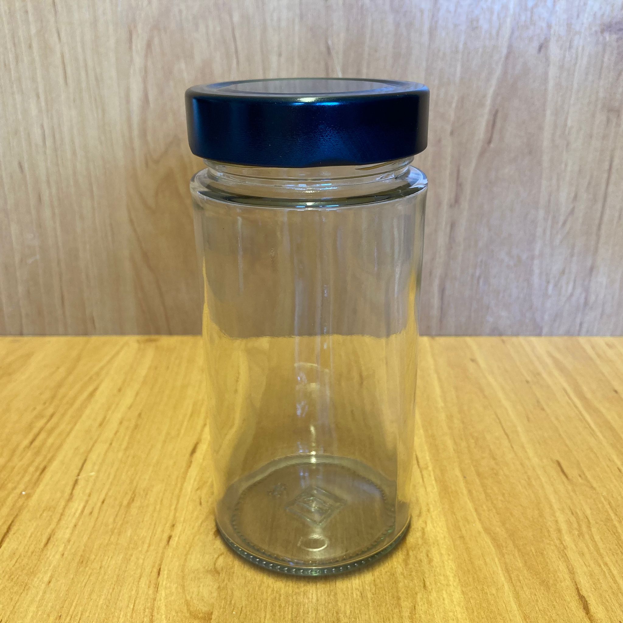 500 Cc Alman Kavanoz - Siyah Metal Kapaklı - 500 Ml Derin Kapaklı Cam Kavanoz
