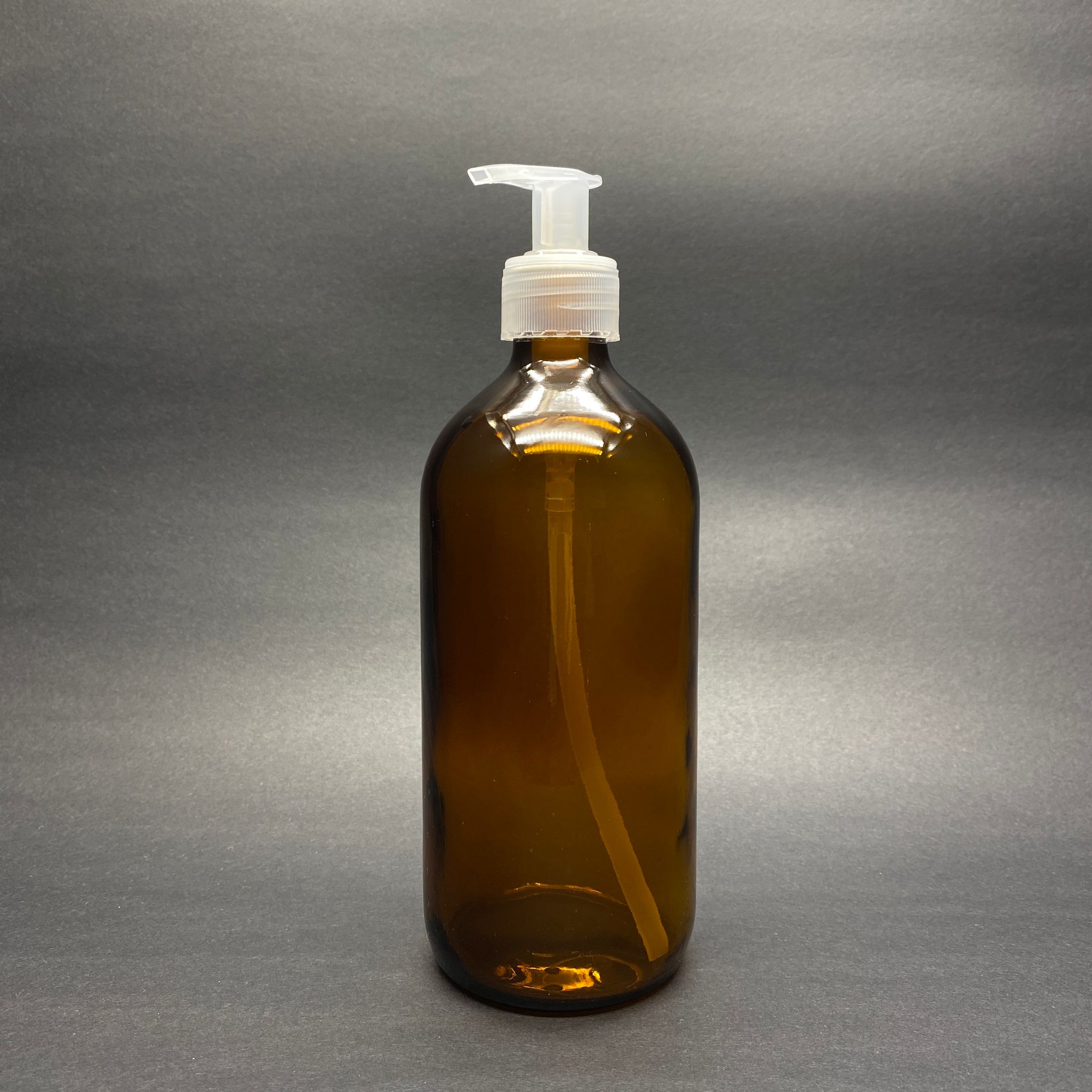 500 Cc Amber Cam Şişe - Şeffaf Sıvı Sabun Pompalı  - 500 Ml Cam Şişe