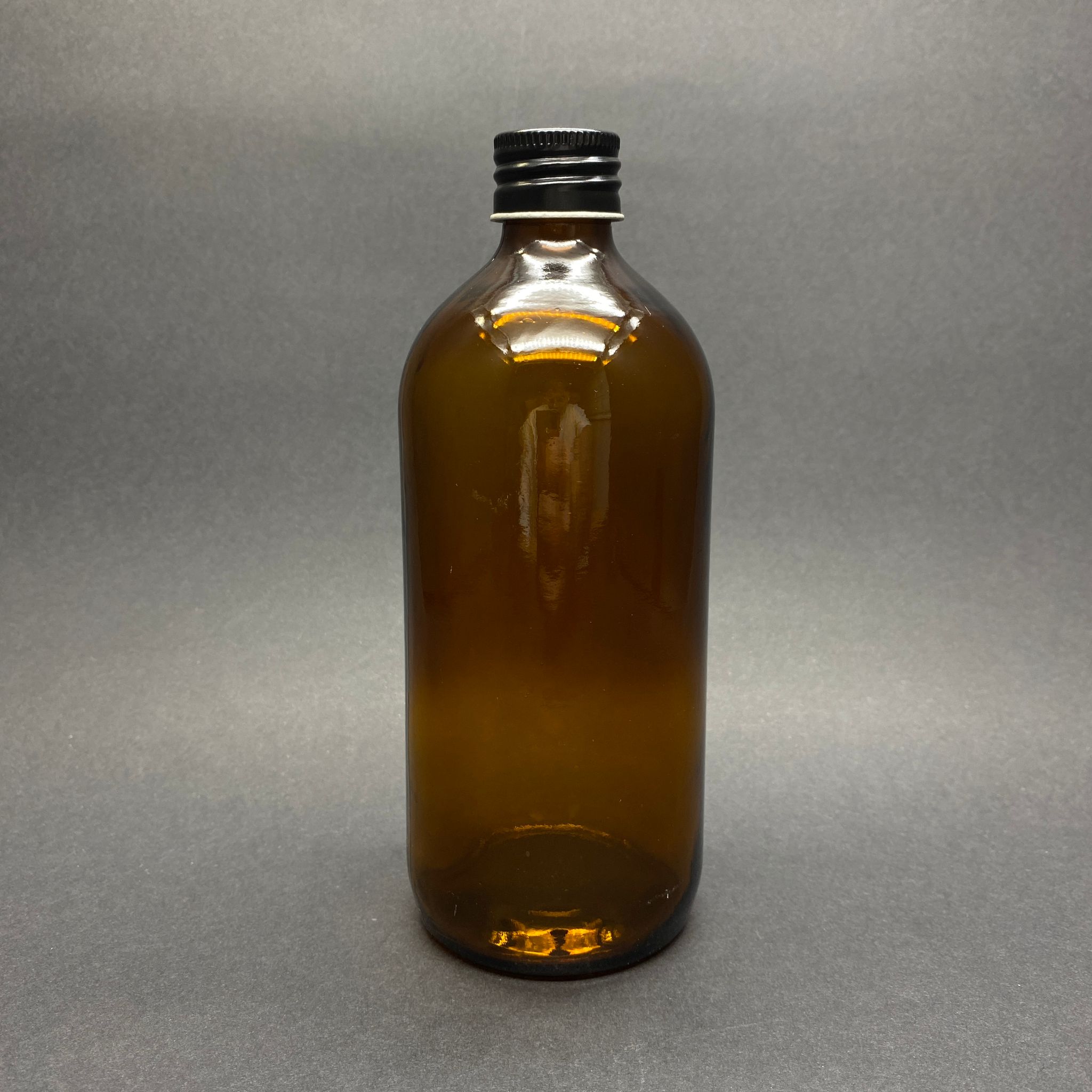 500 Cc Amber Cam Şişe - Siyah Metal Alüminyum Kapaklı - 500 Ml Kahverengi Cam Şişe