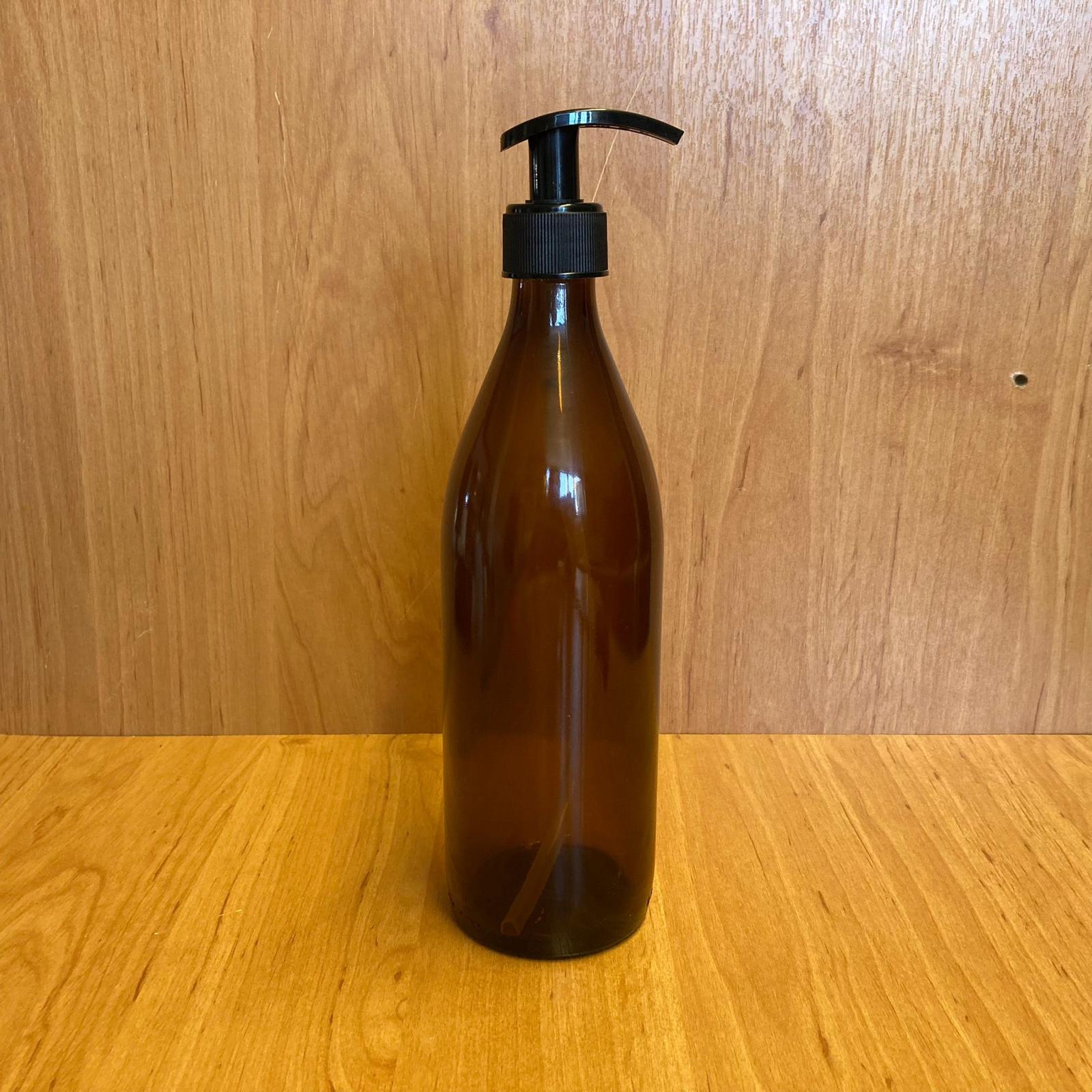 500 Cc Amber Cam Şişe - Siyah Pompalı - 500 Ml Kahverengi Pompalı Şişe