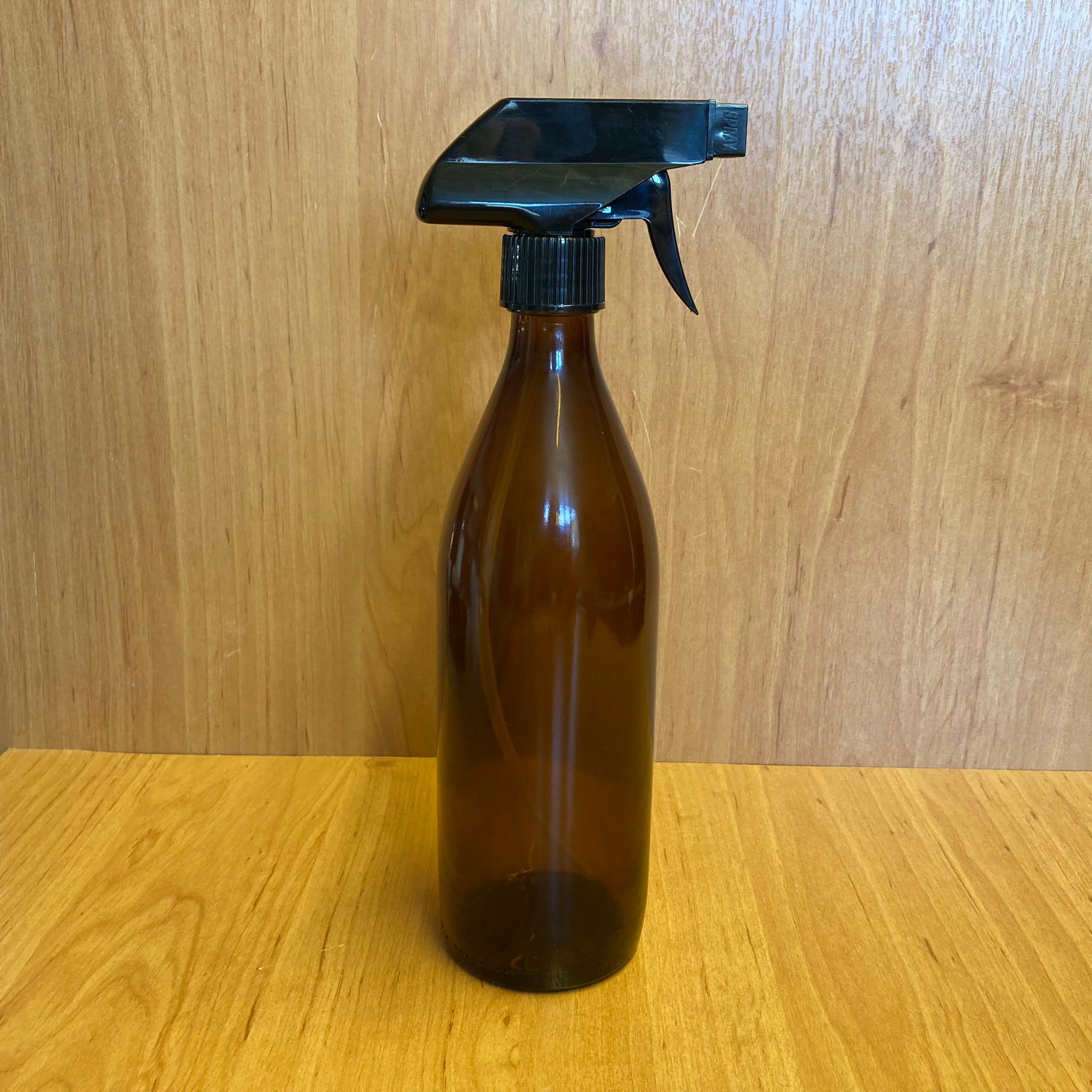 500 Cc Amber Cam Şişe - Siyah Tetik Spreyli - 500 Ml Kahverengi Spreyli Şişe