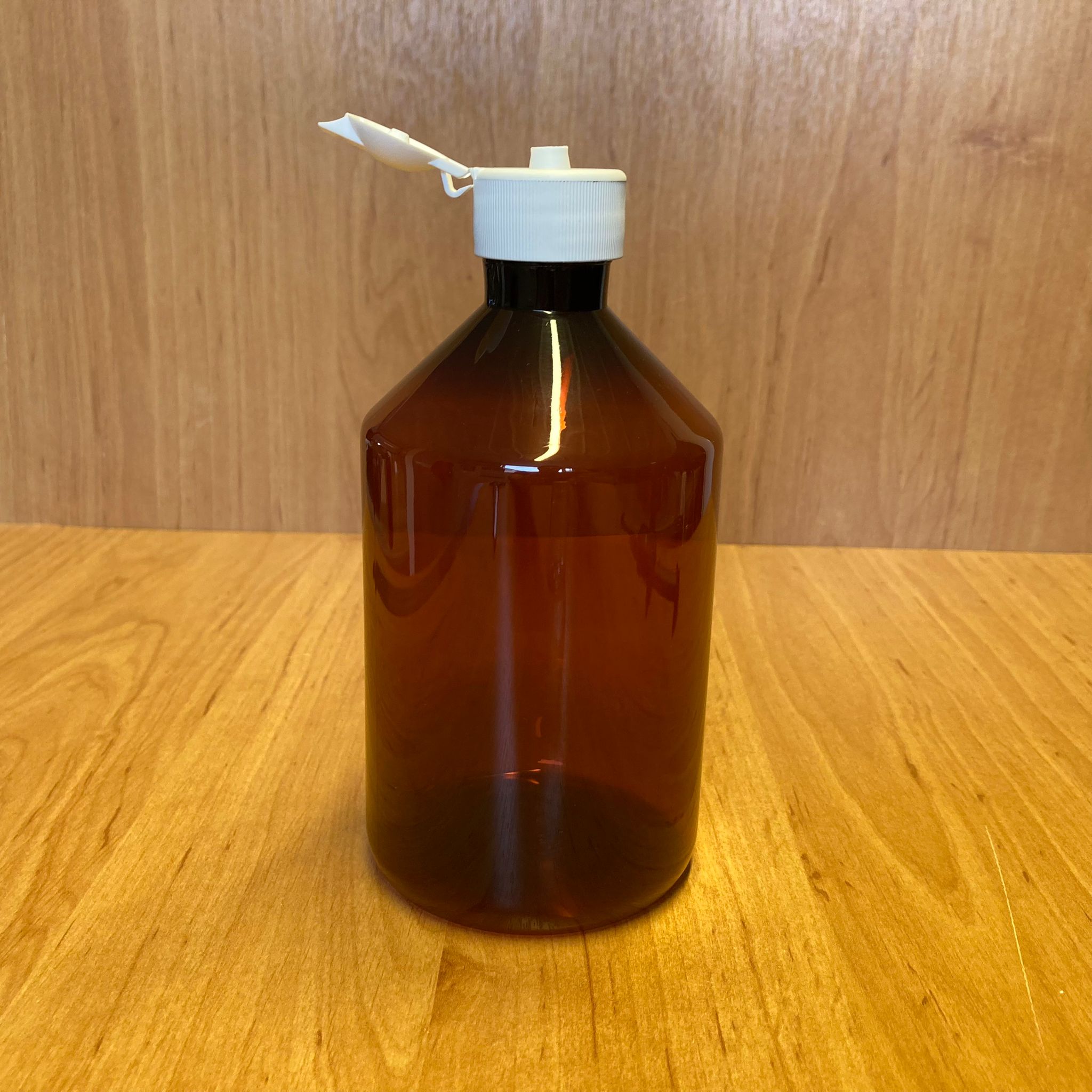 500 Cc Amber Plastik Şişe - Beyaz Akıtıcılı Fliptop Kapaklı - 500 Ml Kahverengi Boş Plastik Şişe - Açılır Kapanır Kapaklı