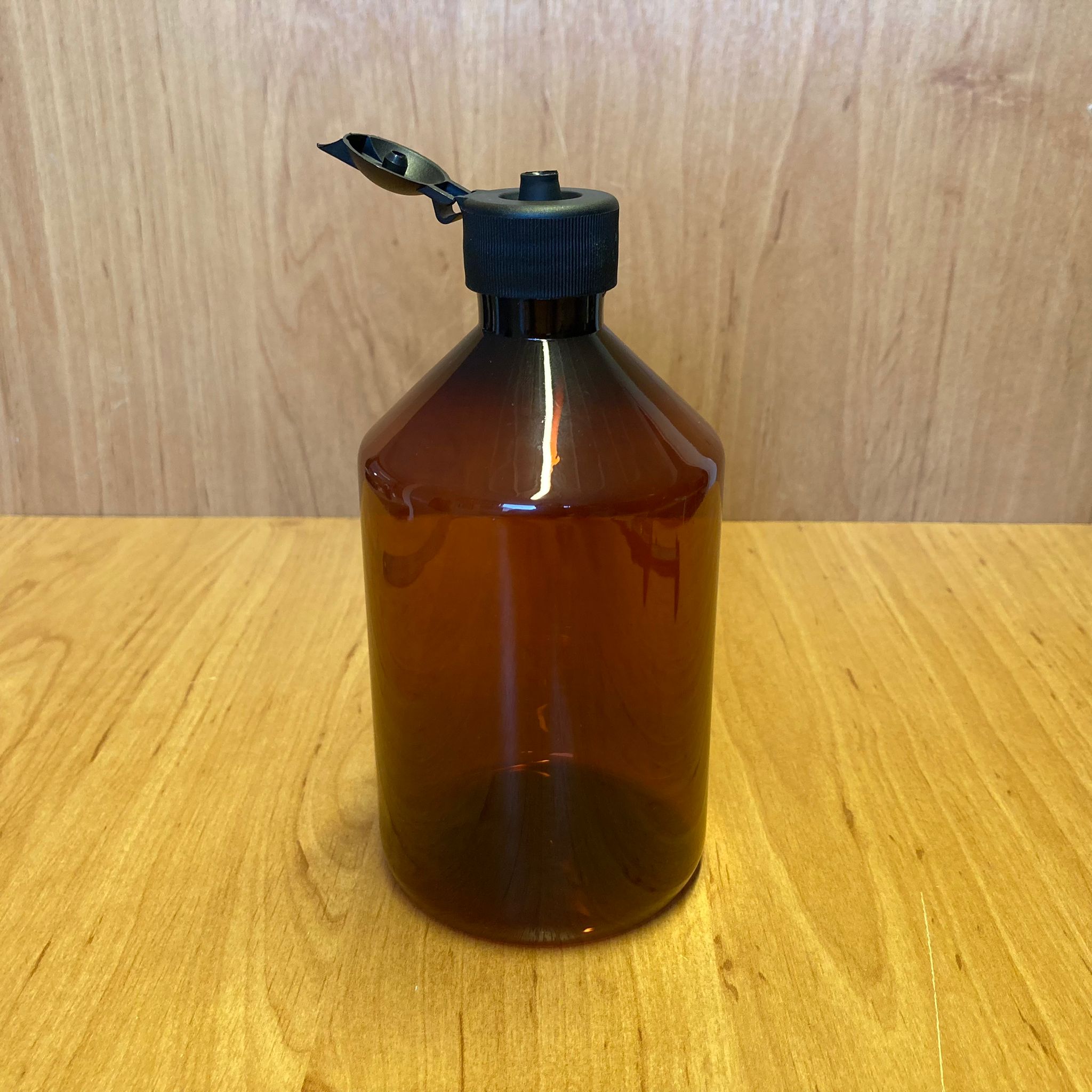 500 Cc Amber Plastik Şişe - Siyah Akıtıcılı Fliptop Kapaklı - 500 Ml Kahverengi Boş Plastik Şişe - Açılır Kapanır Kapaklı