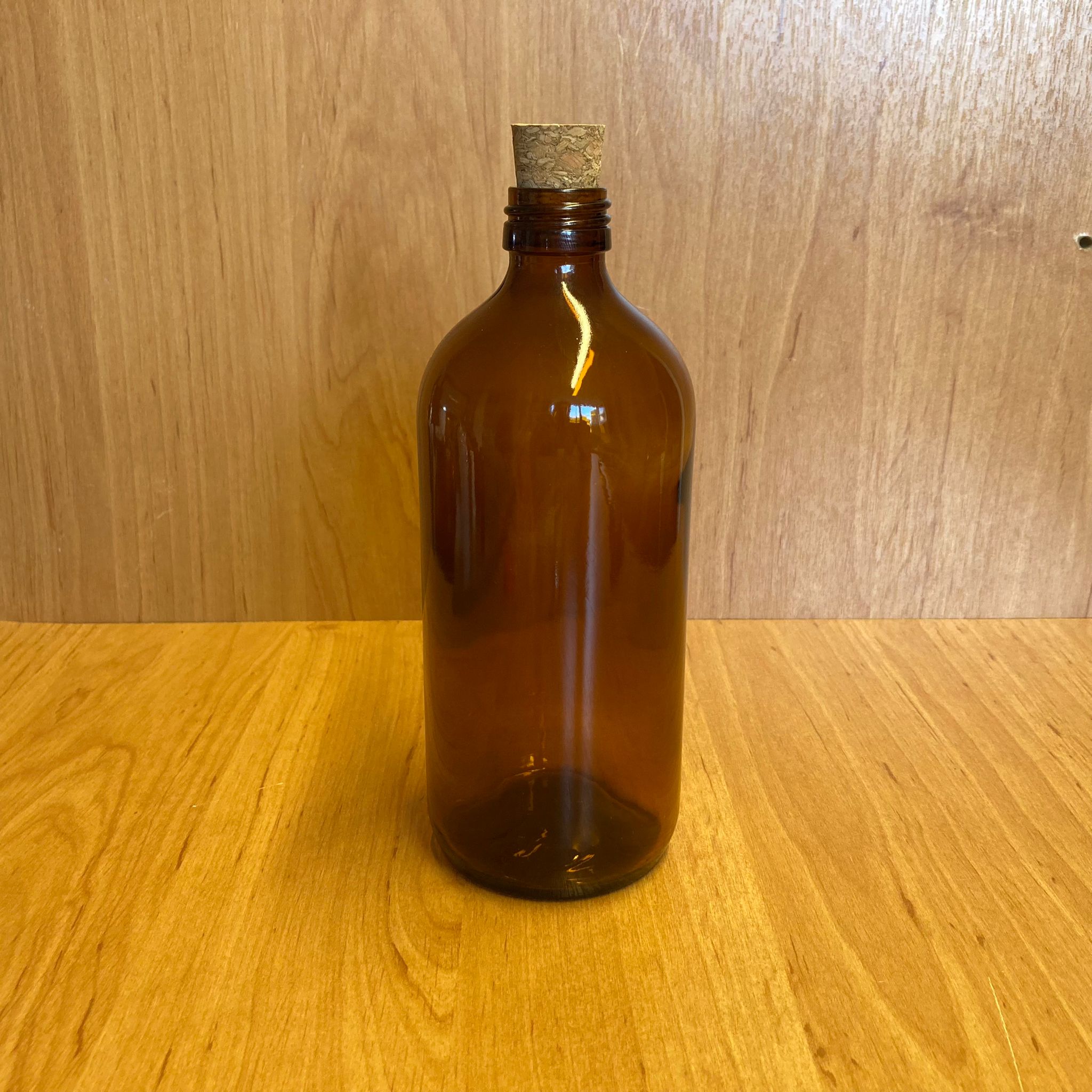500 Cc Amber Tombul Cam Şişe - Mantar Tıpalı - 500 Ml Mantar Tıpalı Kahverengi Şişe