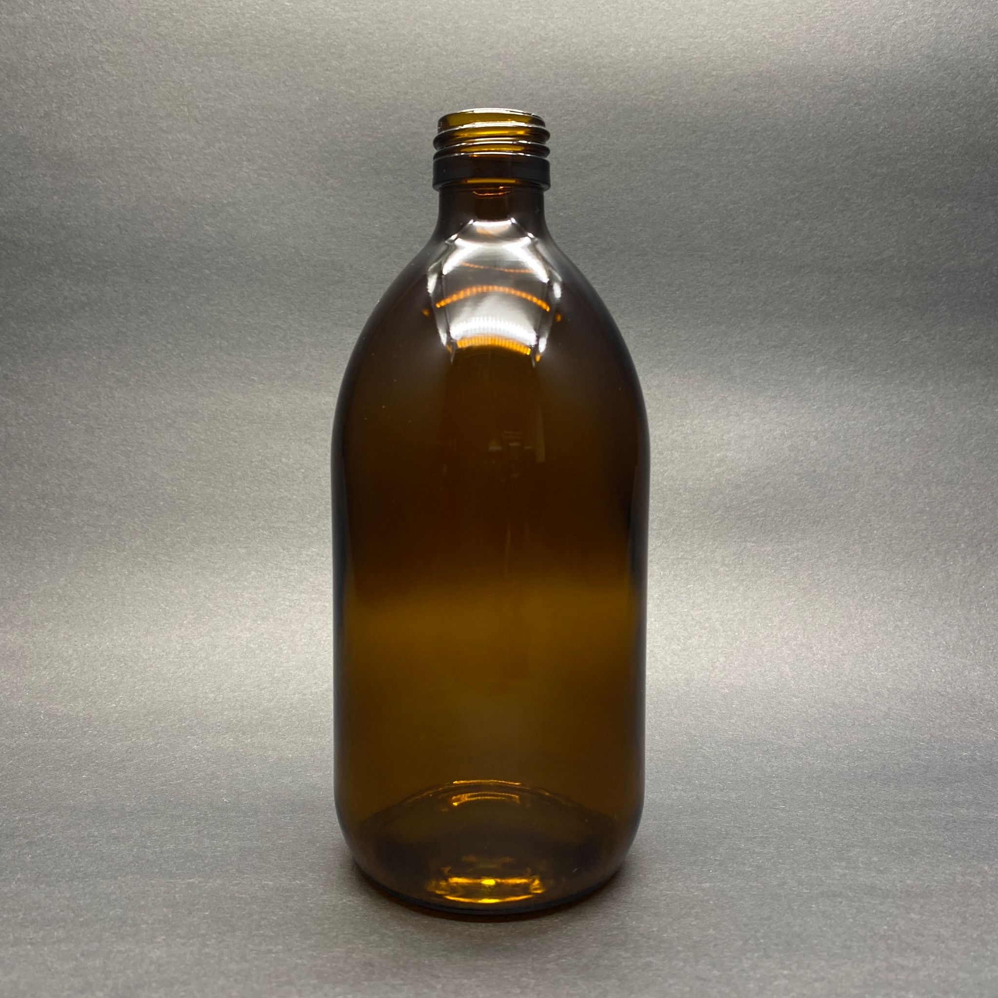 500 Cc Amber Tombul Özel Seri Cam Şişe Kapaksız (28 Ağız) - 500 Ml Cam Ecza Şişesi - Kahverengi