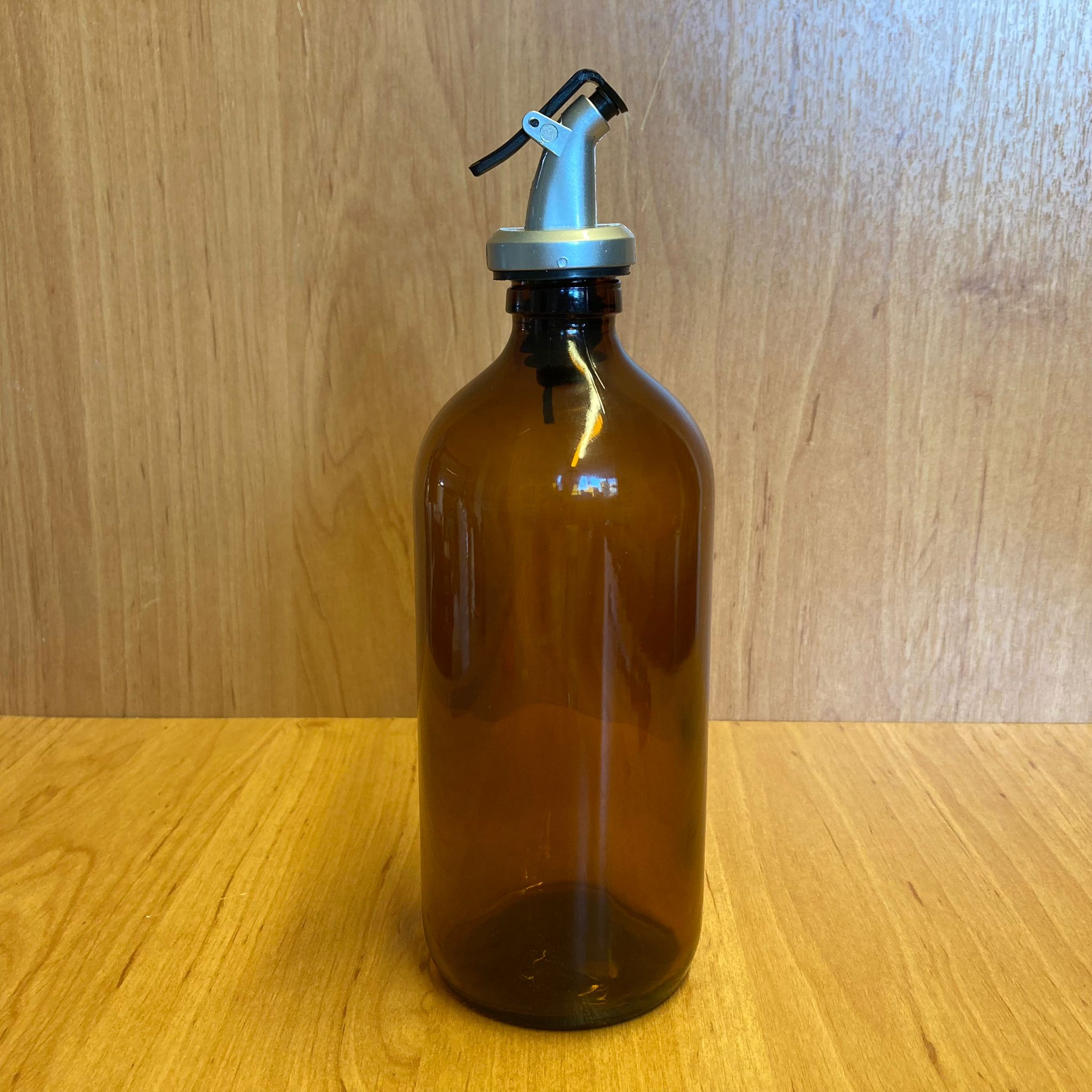 500 Cc Amber Tombul Yağdanlık Şişesi - 500 Ml Cam Yağlık Sirkelik Şişe - Gri Akıtıcılı Damlatmaz Yağlık/ Sirkelik