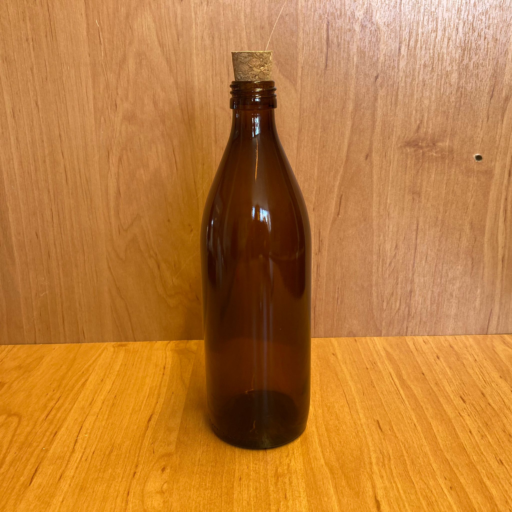 500 Cc Amber Uzun Cam Şişe - Mantar Tıpalı - 500 Ml Mantar Tıpalı Kahverengi Şişe