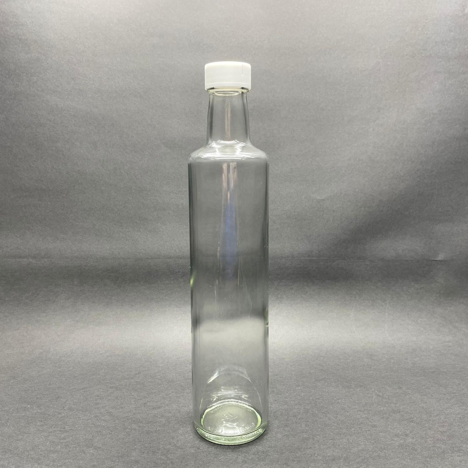 500 Cc Cam Dorika Şişe - Beyaz Kapaklı - 500 Ml Dorika Cam Şişe