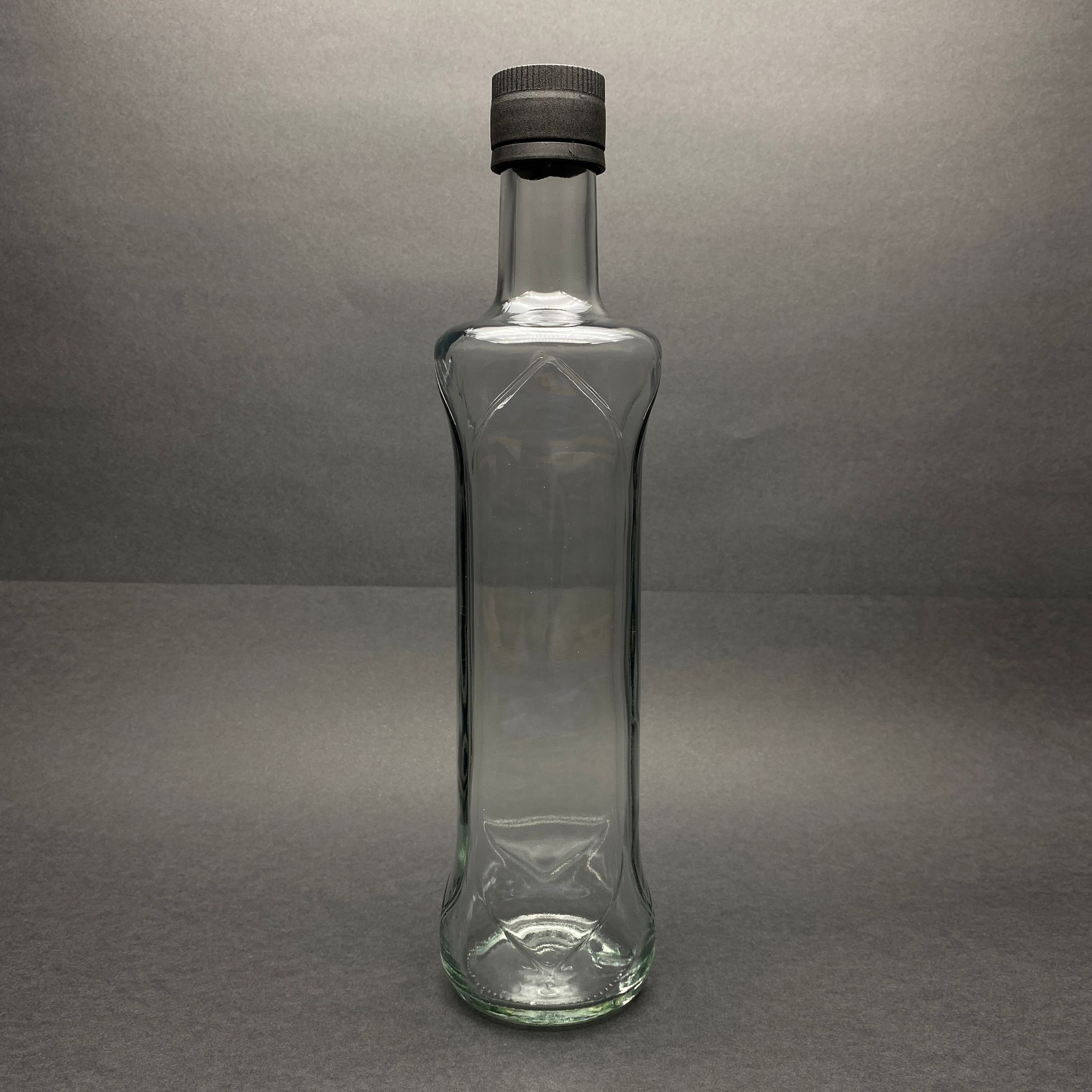 500 Cc Dorika Oval Desenli Cam Şişe - Kilitli Siyah Bilyeli Plastik Kapaklı - 500 Ml Yağ Şişesi - Sirke Şişesi - Sıvıyı Kontrollü Akıtmayı Sağlar
