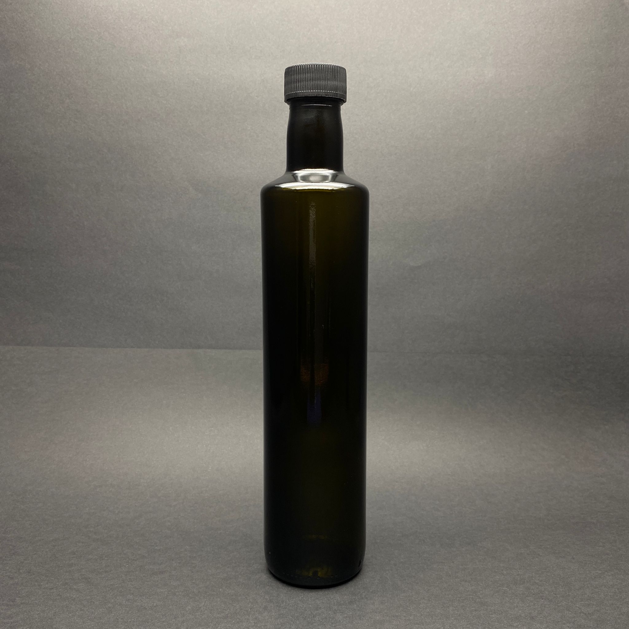 500 Cc Dorika Yeşil Cam Şişe - Siyah Plastik Kapaklı - 500 Ml Silindir Yağ Şişesi - Sirke Şişesi