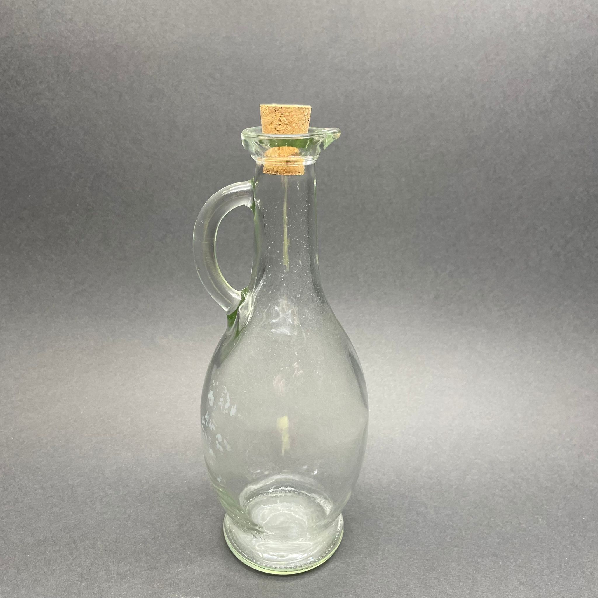 500 Cc Gagalı Kulplu Yağlık Cam Şişe - 500 Ml Galon Yağdanlık Şişe - Yağ Şişesi - Şeffaf - Mantar Tıpalı