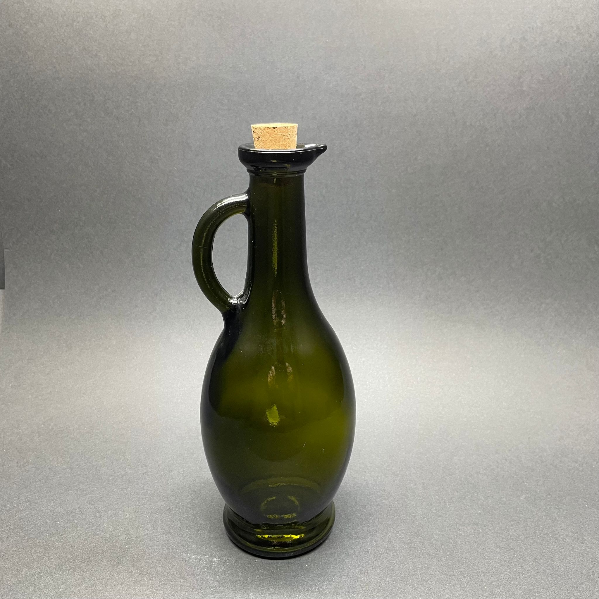 500 Cc Gagalı Kulplu Yağlık Cam Şişe - 500 Ml Galon Yağdanlık Şişe - Yağ Şişesi - Yeşil - Mantar Tıpalı