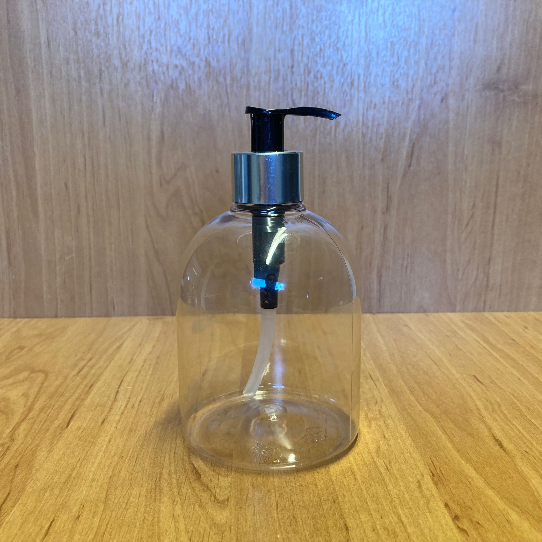 500 Cc Gümüş Pompalı Plastik Şişe - 500 Ml Sıvı Sabun Şişesi - Deterjan Ve Dezenfektan İçin Pompalı Plastik Şişe