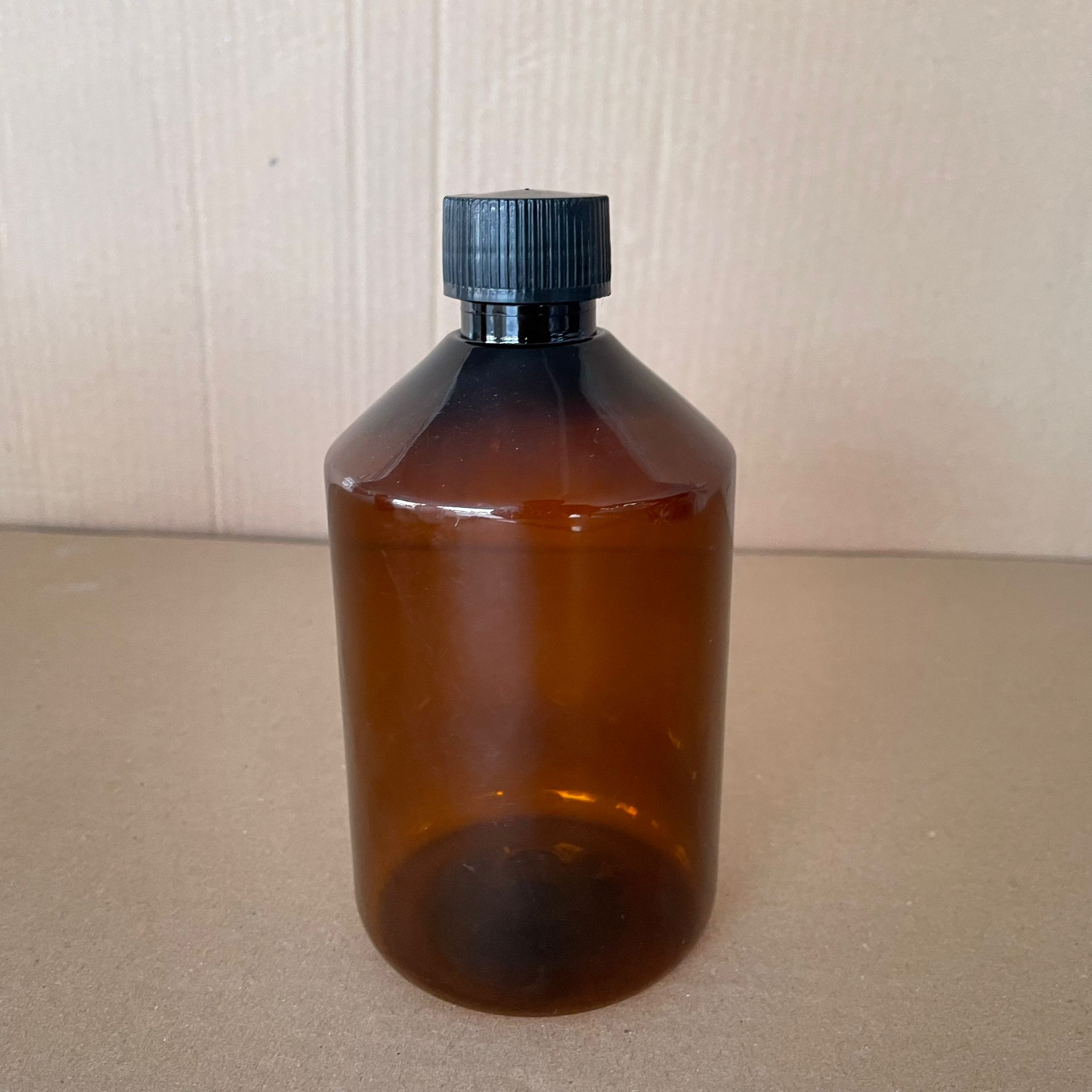 500 Cc Kalın Amber Pet Şişe (30 Gr) - Siyah Contalı Kapaklı + Kolonya Tıpalı - 500 Ml Kahverengi Plastik Şişe