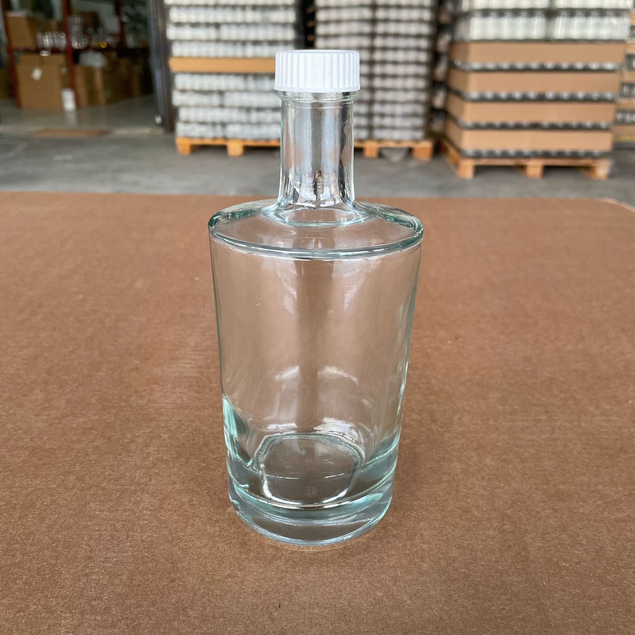 500 Cc Kalın Dipli Lüks Cam Şişe - Contalı Beyaz Kapaklı - 500 Ml Silindir Özel Cam Şişe
