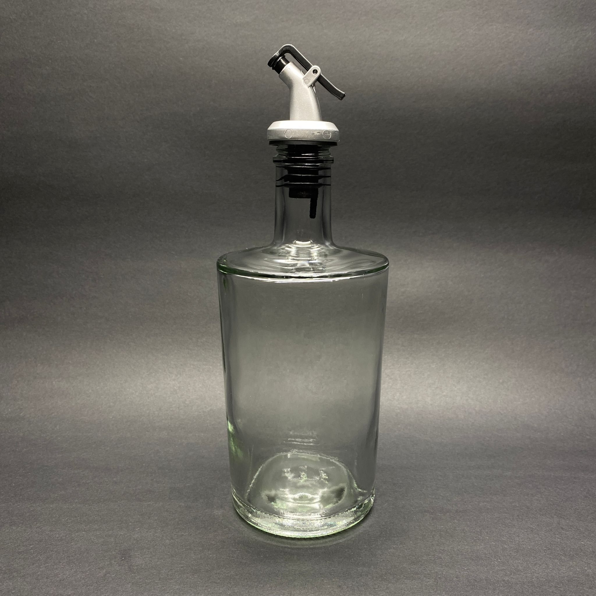 500 Cc Kalın Dipli Lüks Cam Şişe - Gri Yağdanlık Tıpalı  - 500 Ml Silindir Special Seri Zeytinyağı İçin Cam Şişe