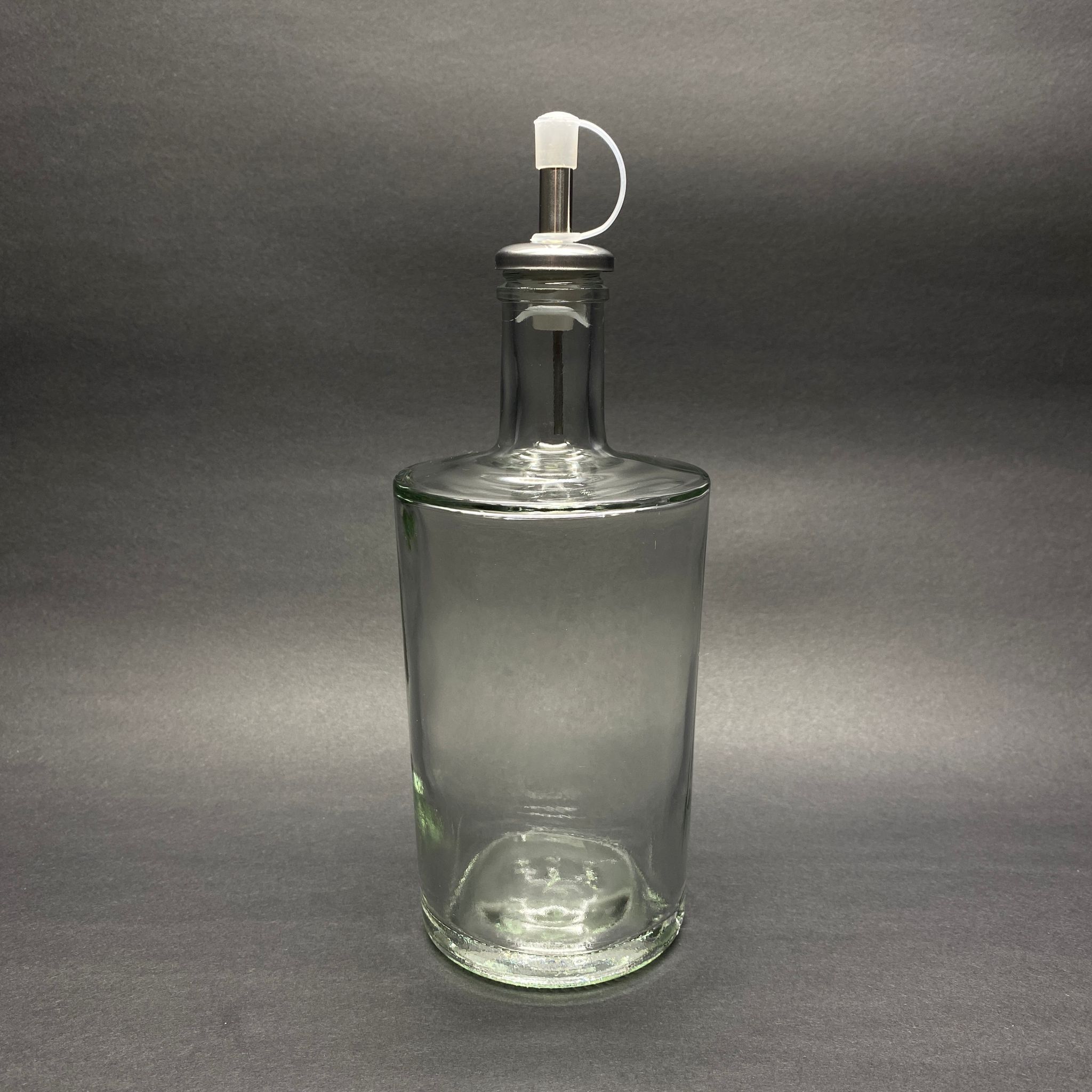 500 Cc Kalın Dipli Lüks Cam Şişe - Kapaklı Çelik Yağdanlık Tıpalı  - 500 Ml Silindir Special Seri Zeytinyağı İçin Cam Şişe