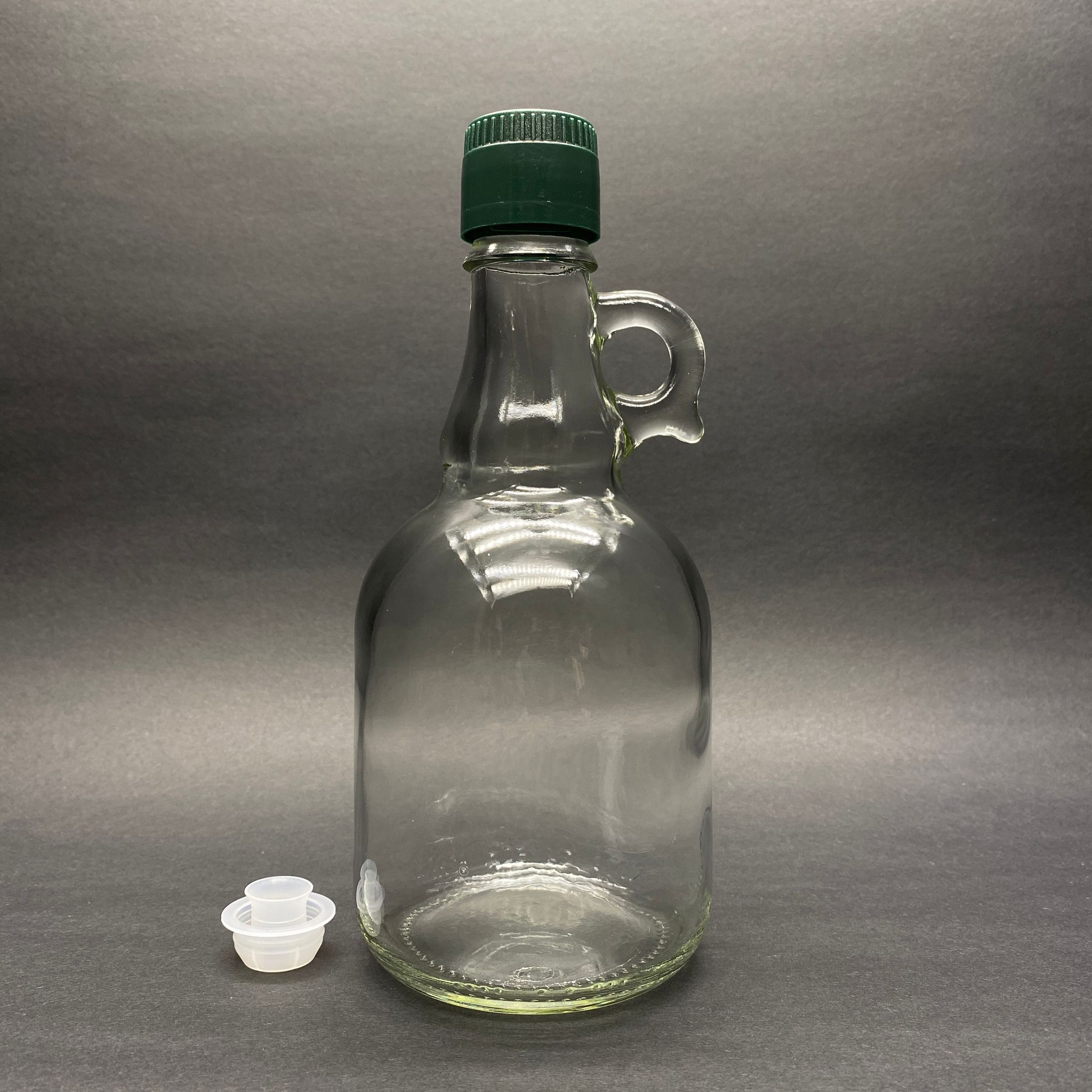 500 Cc Kulplu Galon Şişe - Yeşil Drop - Stop Kilitli Akıtıcılı Plastik Kapaklı - 0.5 Litre Galon Kulplu Cam Şişe