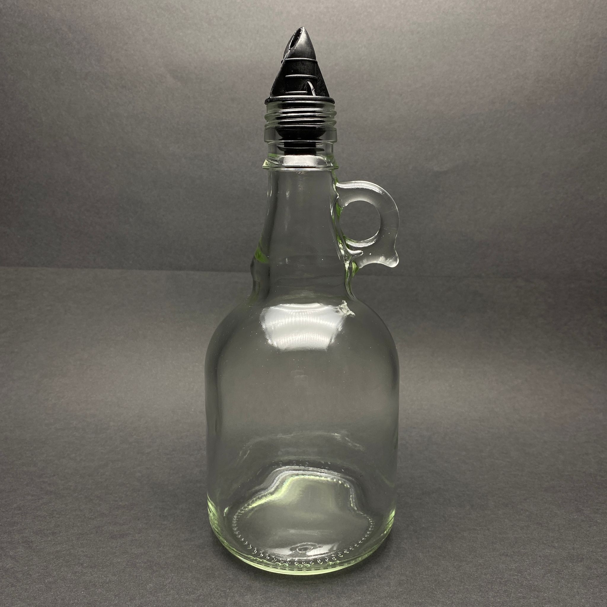 500 Cc Kuplu Galon Cam Şişe - Siyah Yağdanlık Tıpalı - 500 Ml Kulplu Yağlık Sirkelik