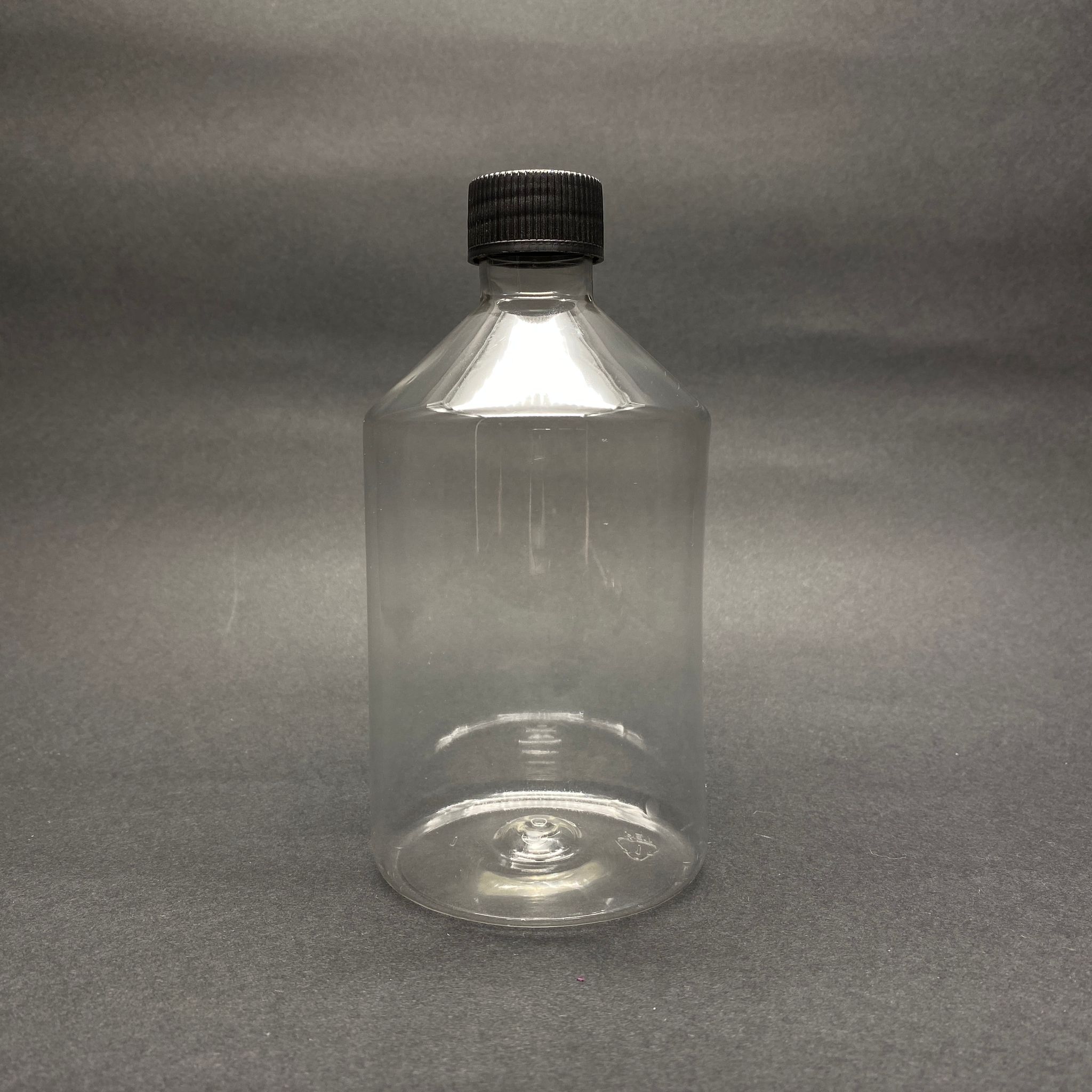 500 Cc Küt Boyunlu Şeffaf Pet Şişe -Siyah Kapaklı - 500 Ml Kalın Pet Şişe