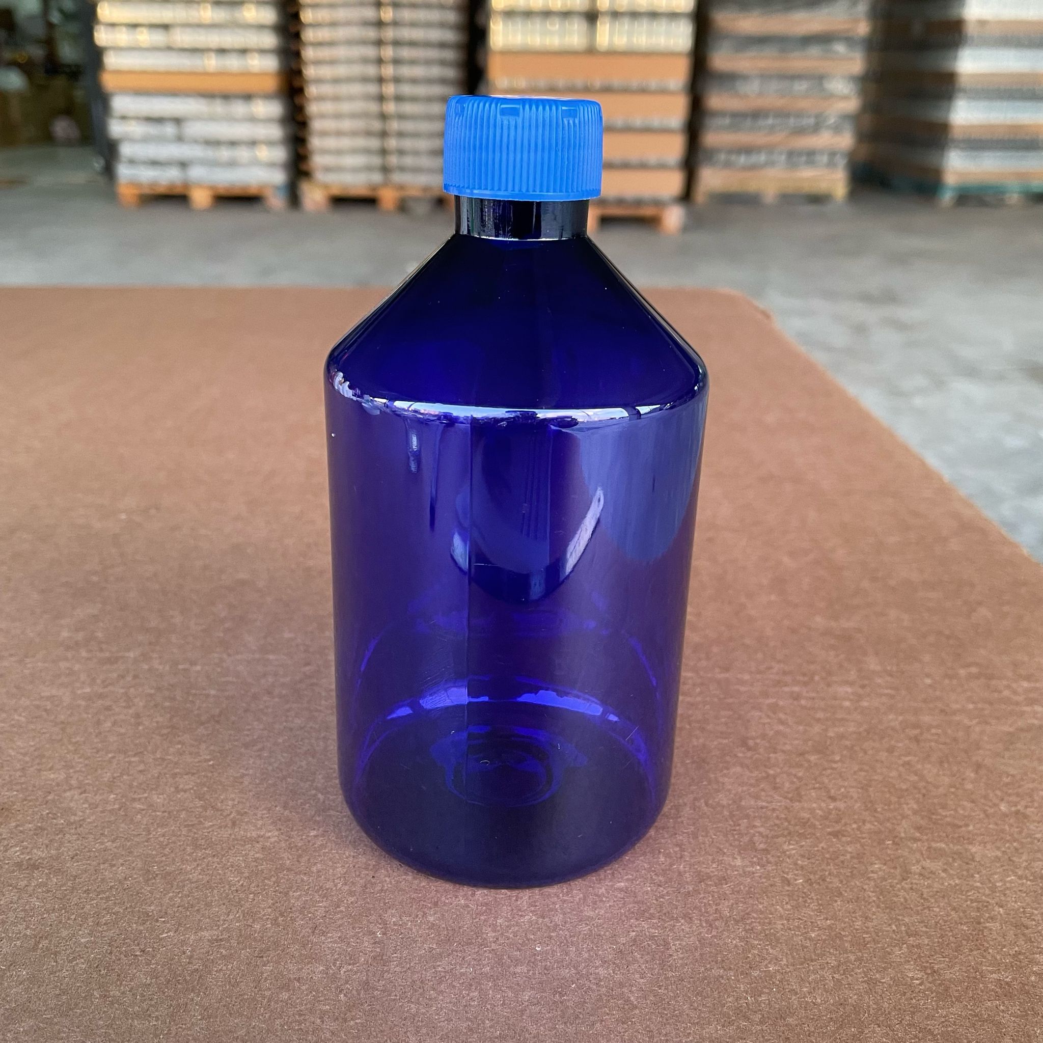 500 Cc Lacivert Sert Plastik Şişe - Mavi Kapaklı - 500 Cc Koyu Mavi Pet Şişe