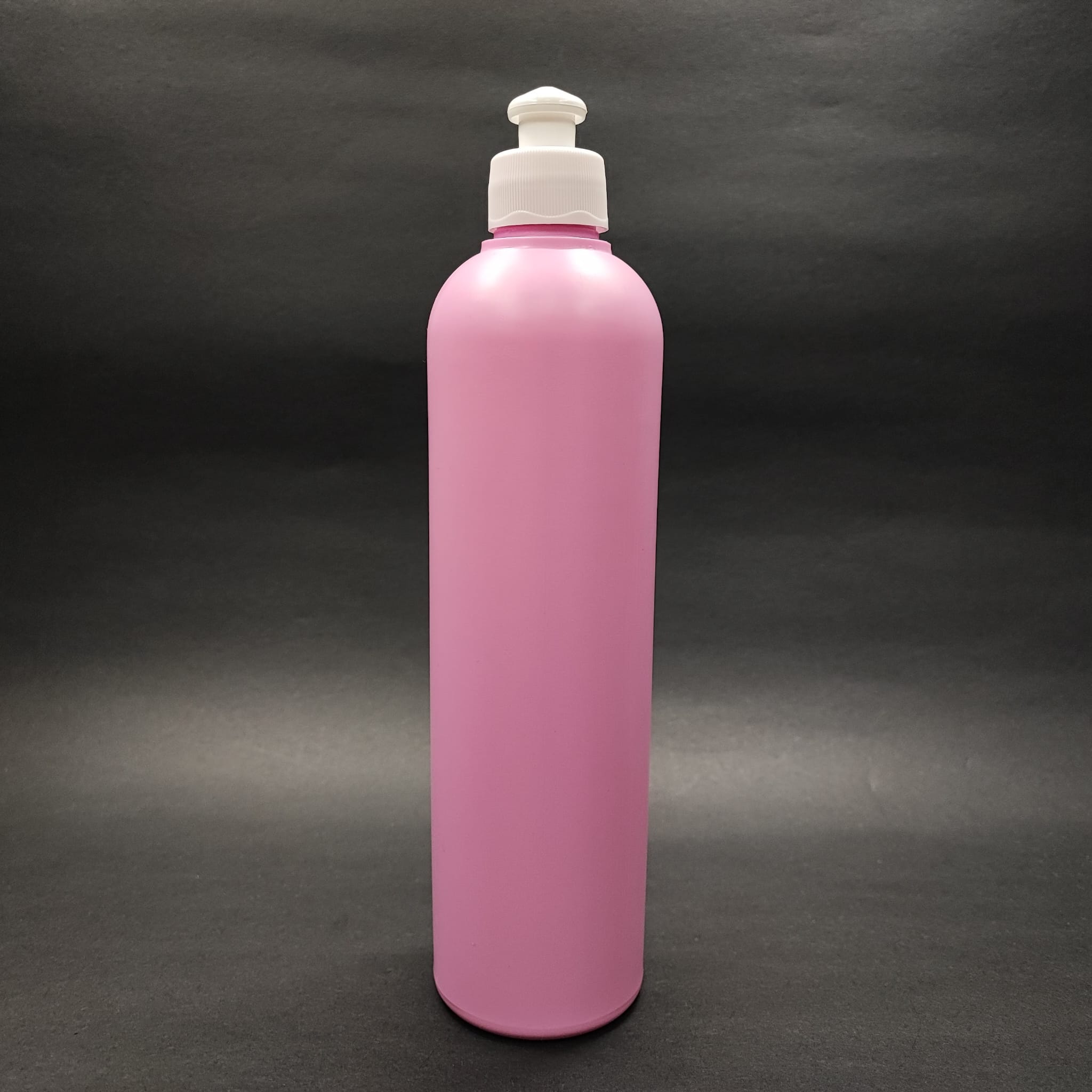 500 Cc Pembe Polietilen Pe Şampuan Şişesi - Beyaz Akıtıcılı Push Pull Kapaklı - 500 Ml Pe Şampuan Şişesi