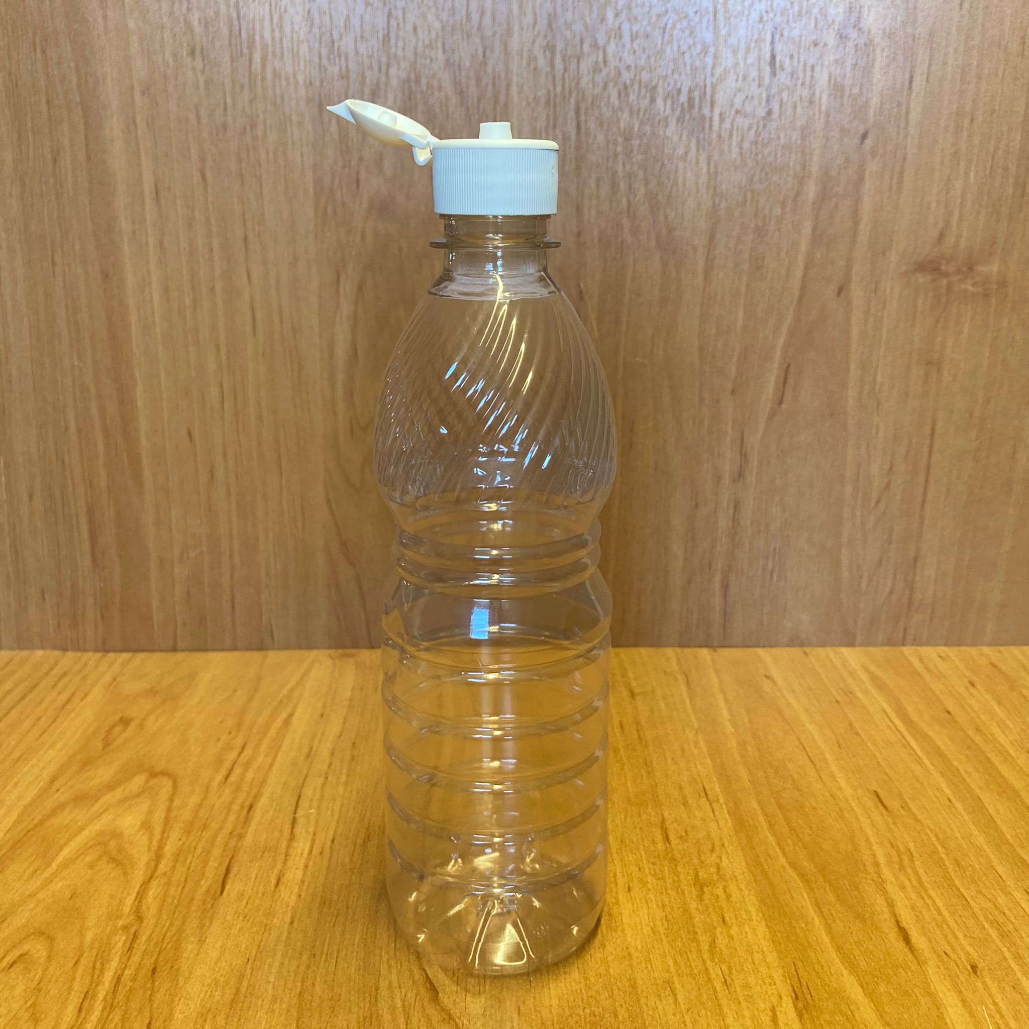 500 Cc Plastik Şişe - Beyaz Akıtıcılı Fliptop Kapaklı - 500 Ml Boş Pet Şişe - Açılır Kapanır Kapaklı